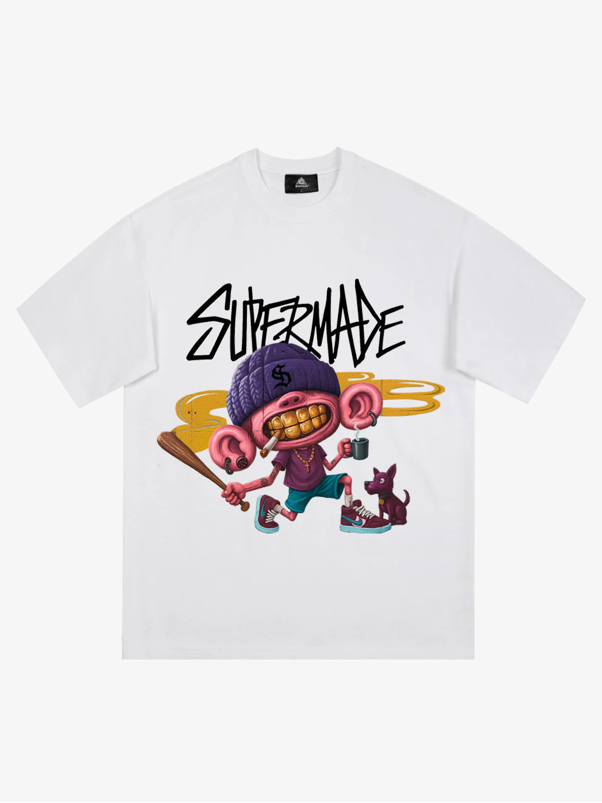 Thesupermade Cartoon Graffiti Trendy Weird Kid T-Shirt