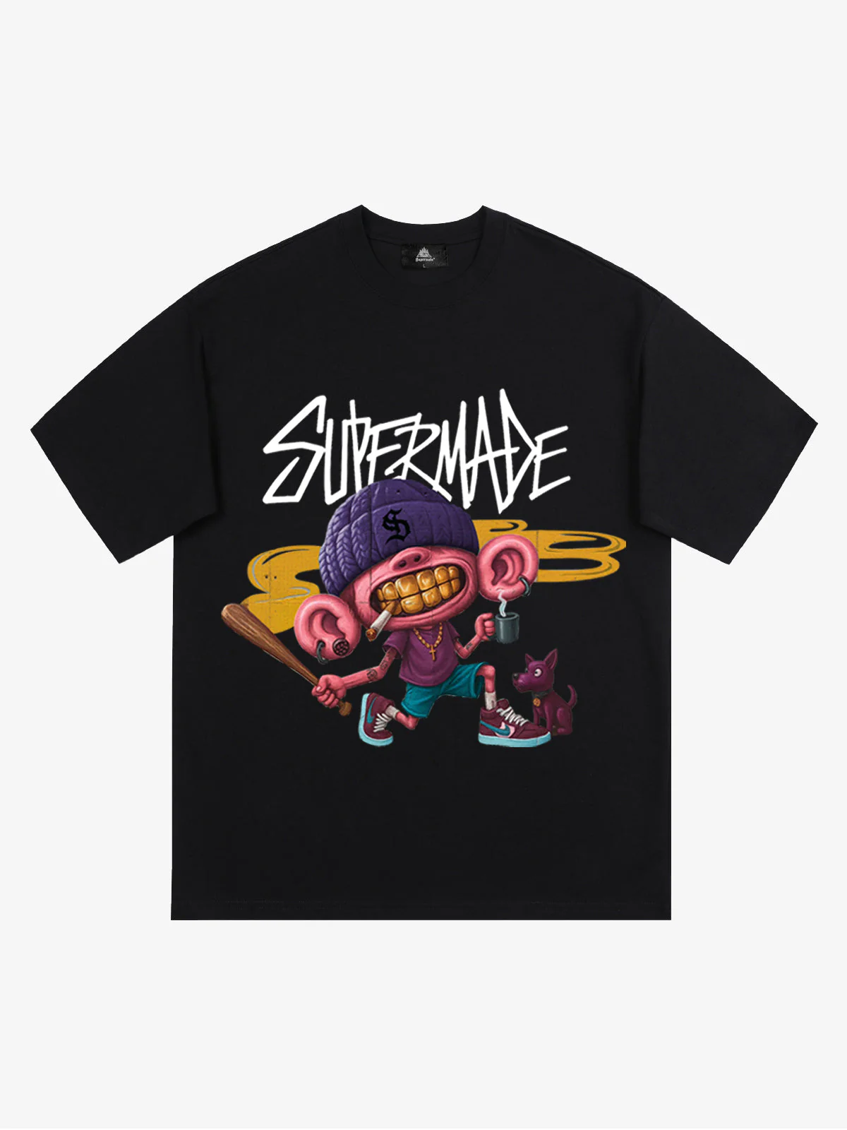 Thesupermade Cartoon Graffiti Trendy Weird Kid T-Shirt - Image 2