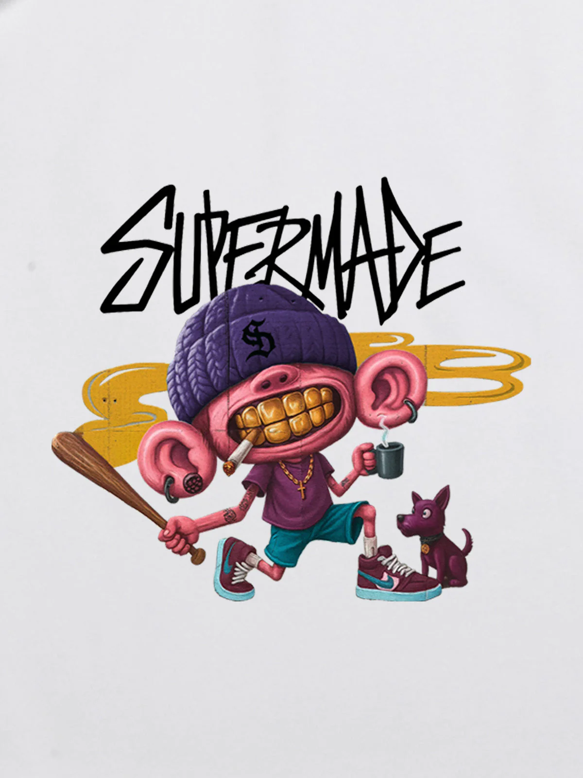 Thesupermade Cartoon Graffiti Trendy Weird Kid T-Shirt - Image 22