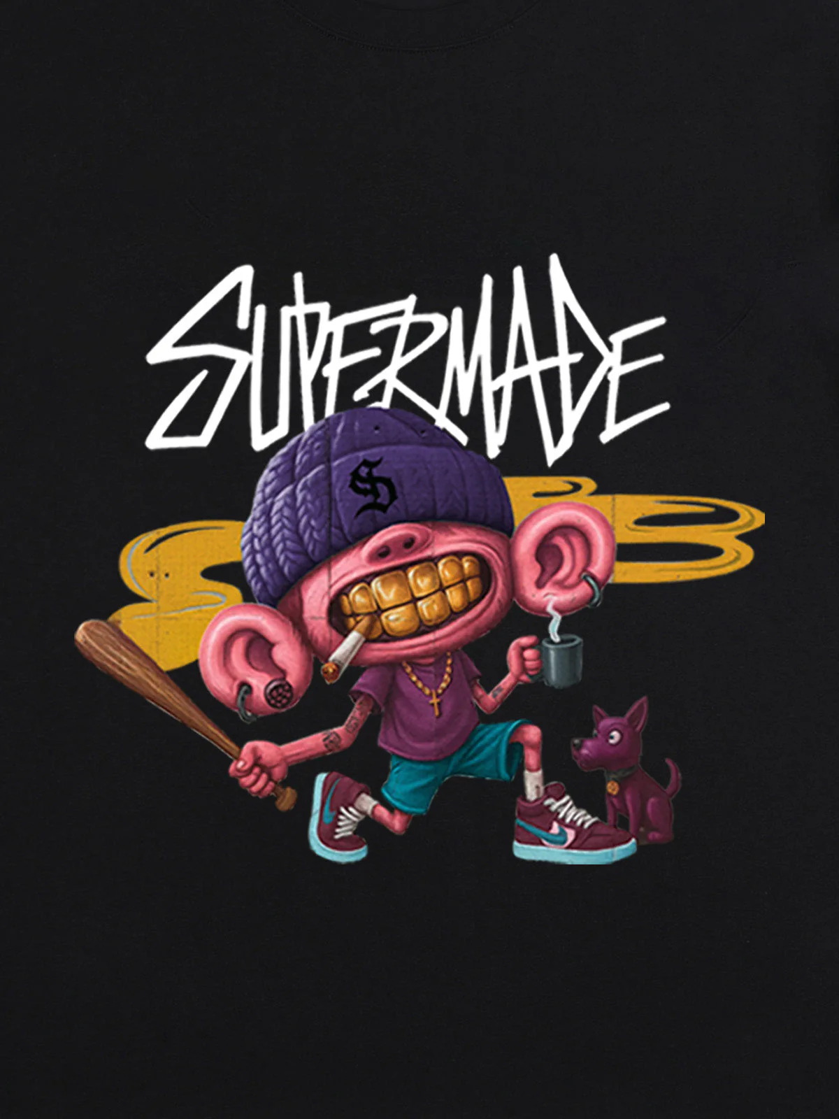 Thesupermade Cartoon Graffiti Trendy Weird Kid T-Shirt - Image 23