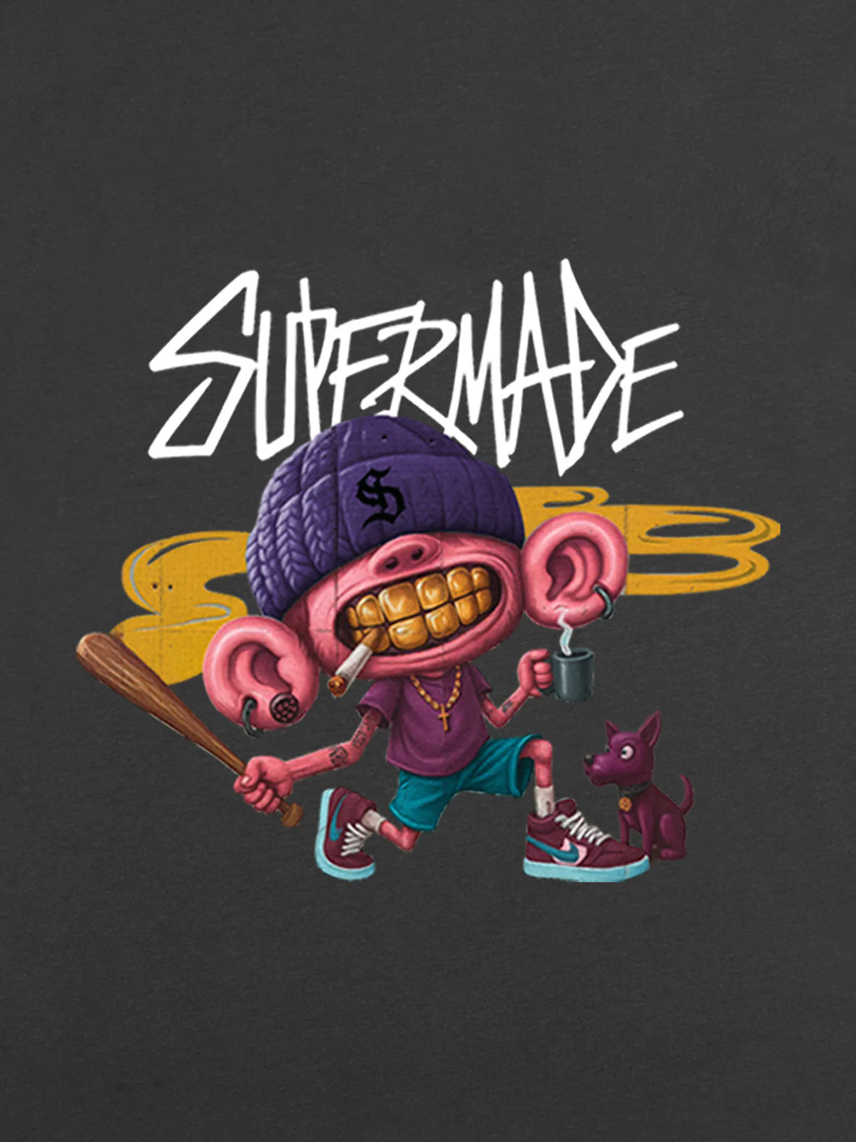 Thesupermade Cartoon Graffiti Trendy Weird Kid T-Shirt - Image 24