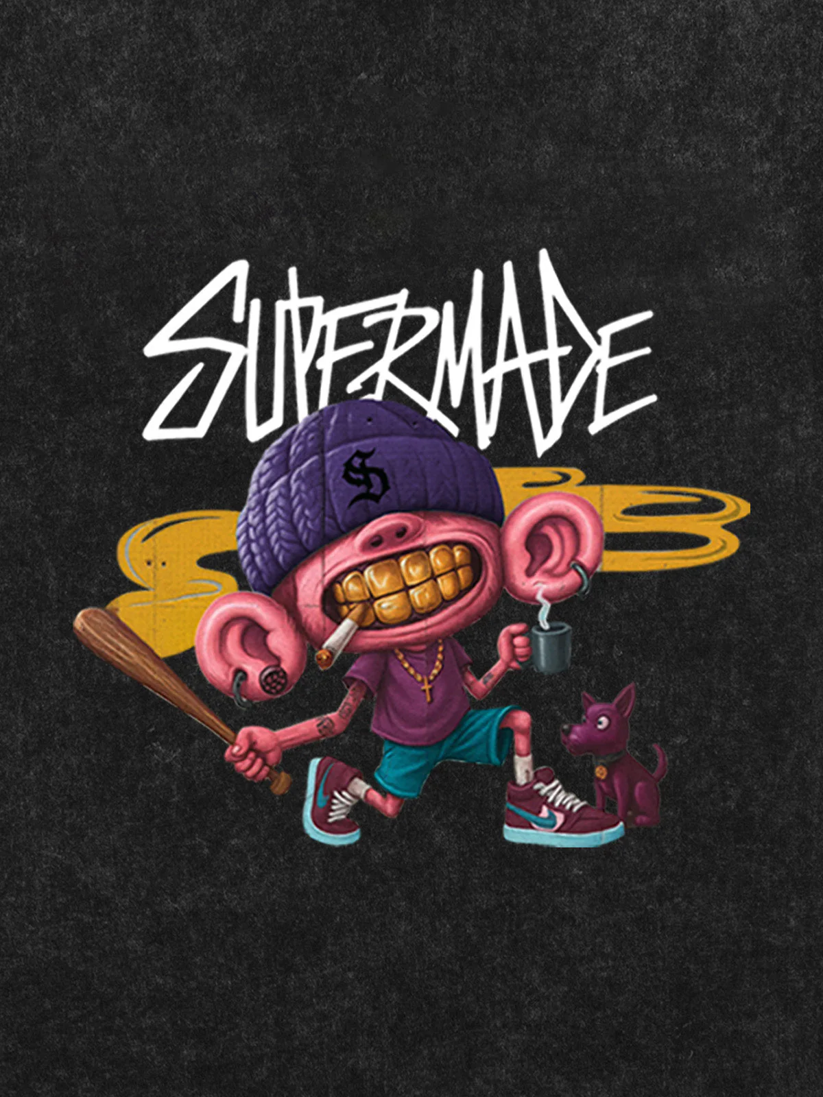 Thesupermade Cartoon Graffiti Trendy Weird Kid T-Shirt - Image 26