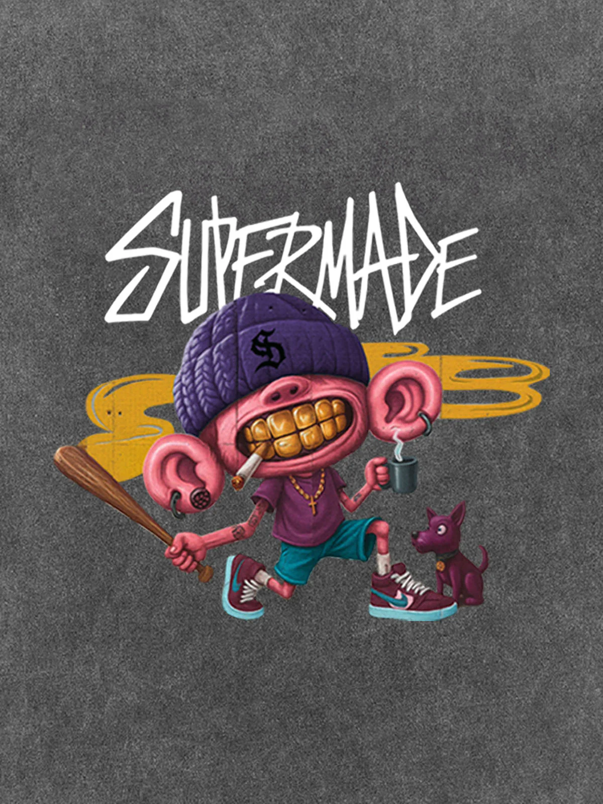 Thesupermade Cartoon Graffiti Trendy Weird Kid T-Shirt - Image 27