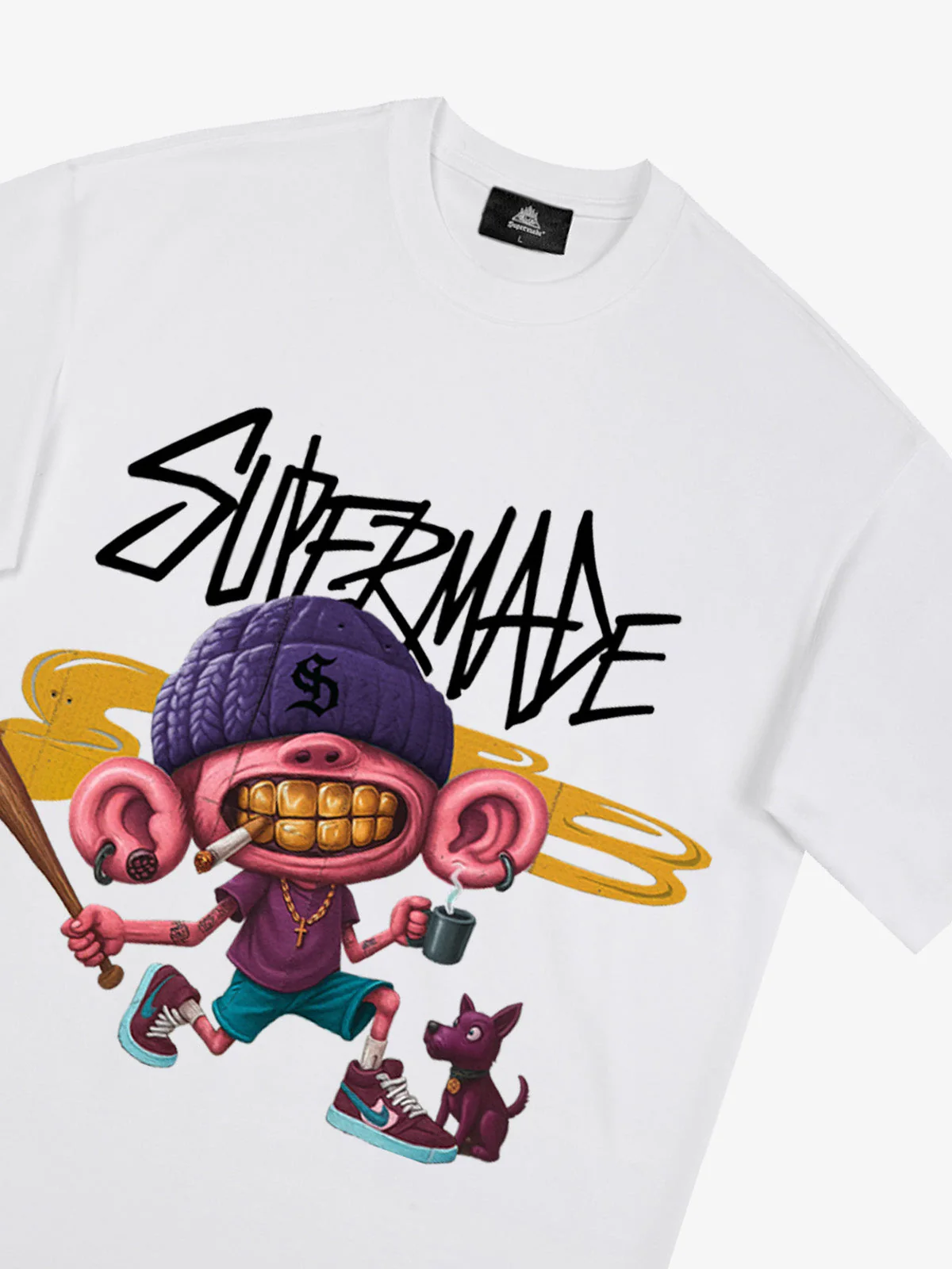 Thesupermade Cartoon Graffiti Trendy Weird Kid T-Shirt - Image 8