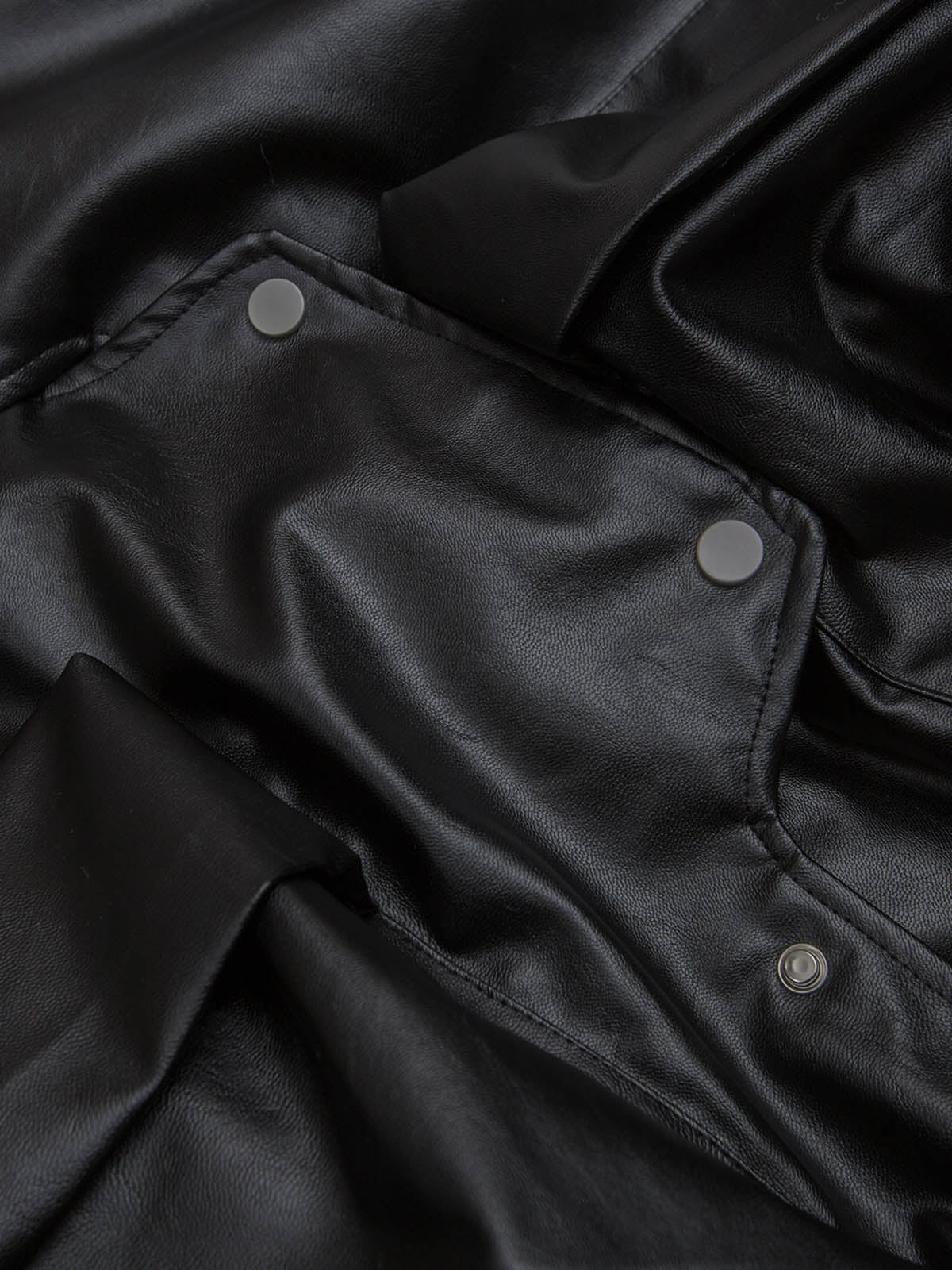 Deconstructed Multi Pocket Fur Hooded PU Leather Jacket - 2566 - Image 6