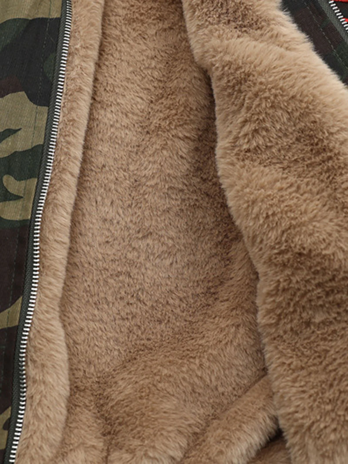 Embroidered Detachable Fur Hooded Jacket - 2546 - Image 10