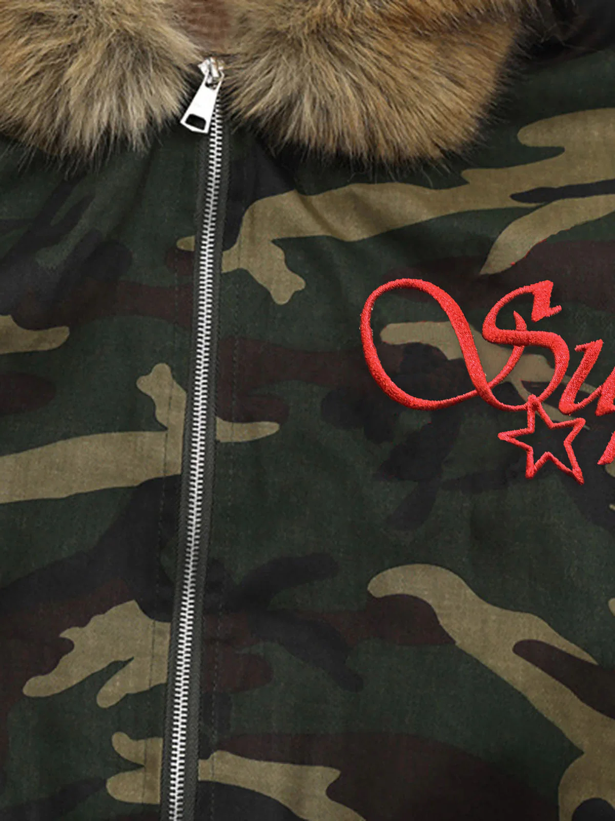 Embroidered Detachable Fur Hooded Jacket - 2546 - Image 13