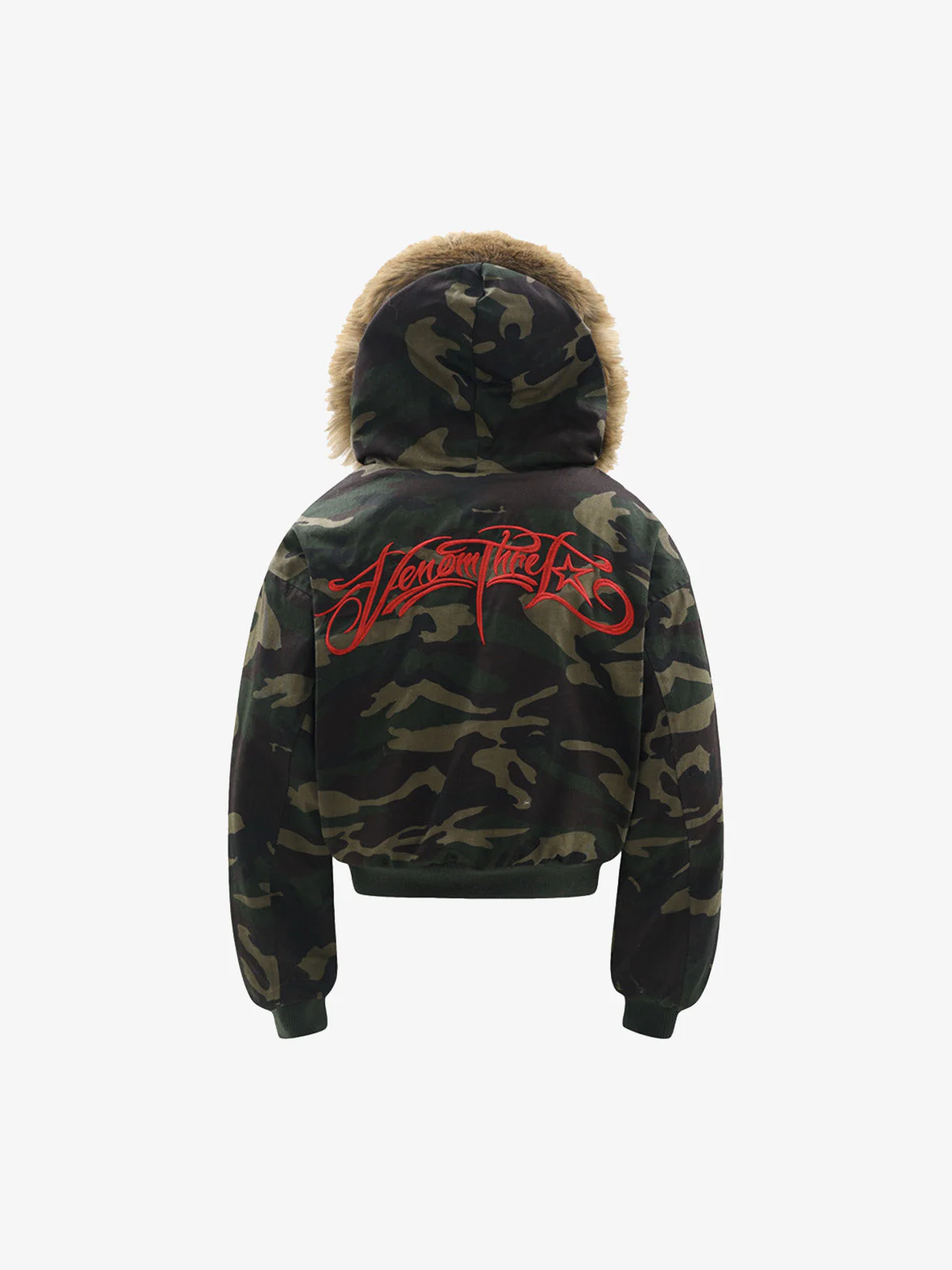 Embroidered Detachable Fur Hooded Jacket - 2546 - Image 8