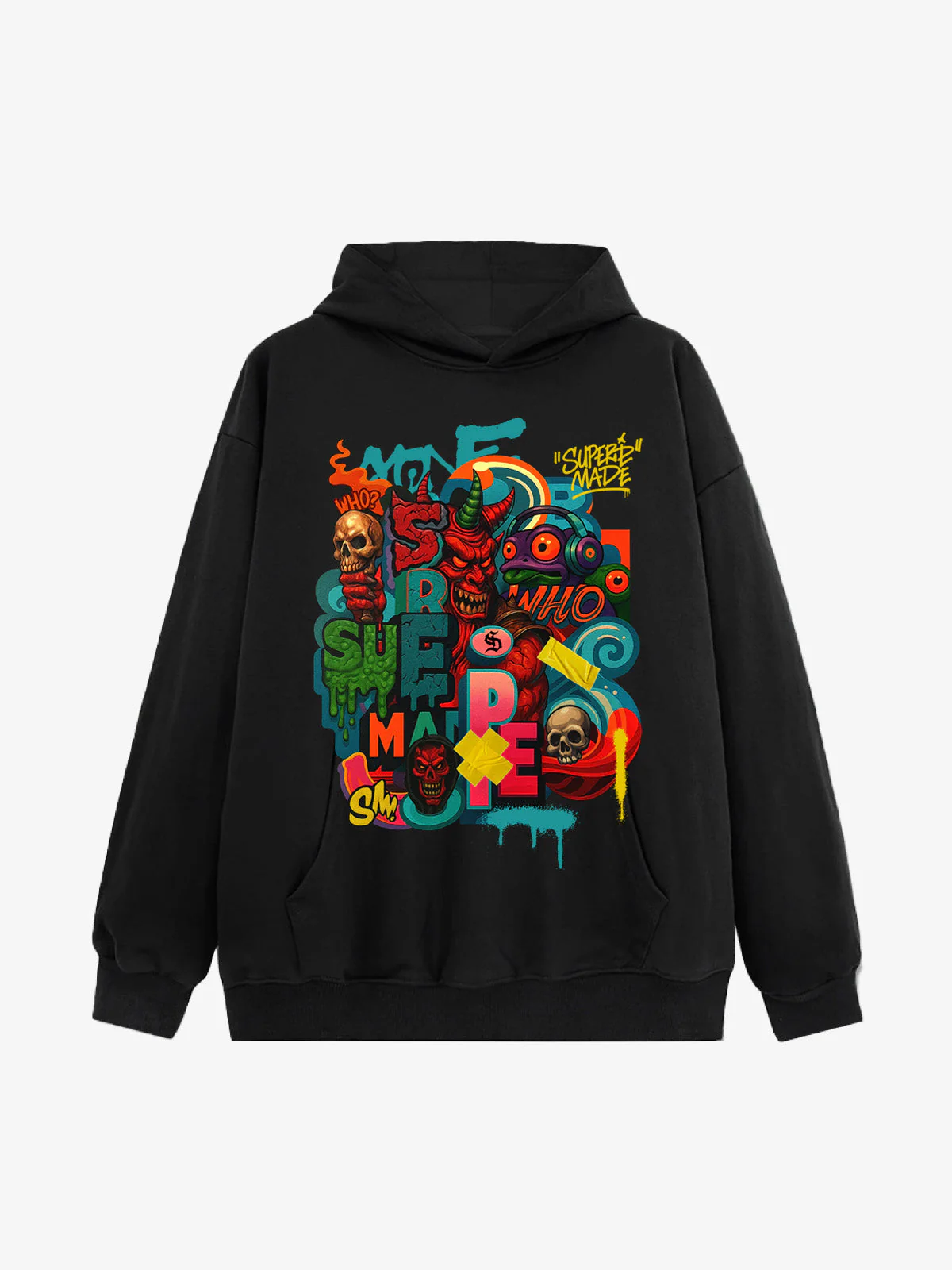 Thesupermade Devil Street Graffiti Carnival Hoodie - Image 2