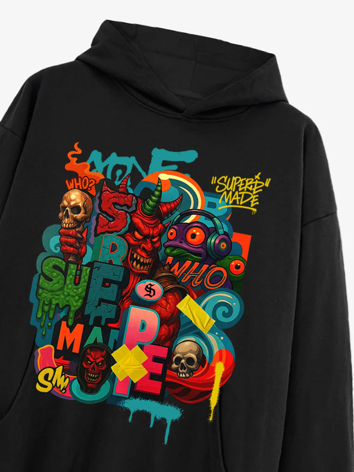 Thesupermade Devil Street Graffiti Carnival Hoodie - Image 5