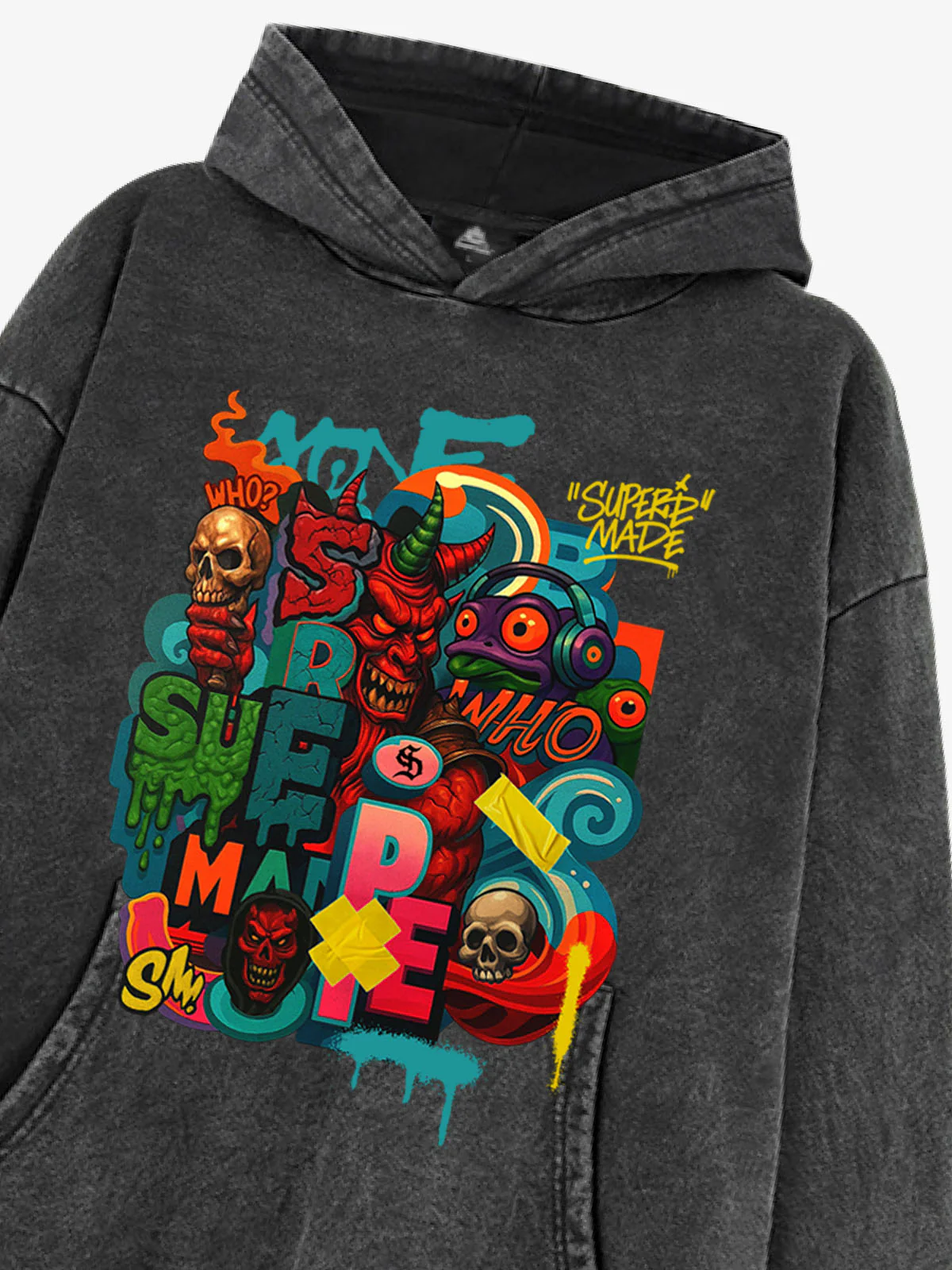 Thesupermade Devil Street Graffiti Carnival Hoodie - Image 6