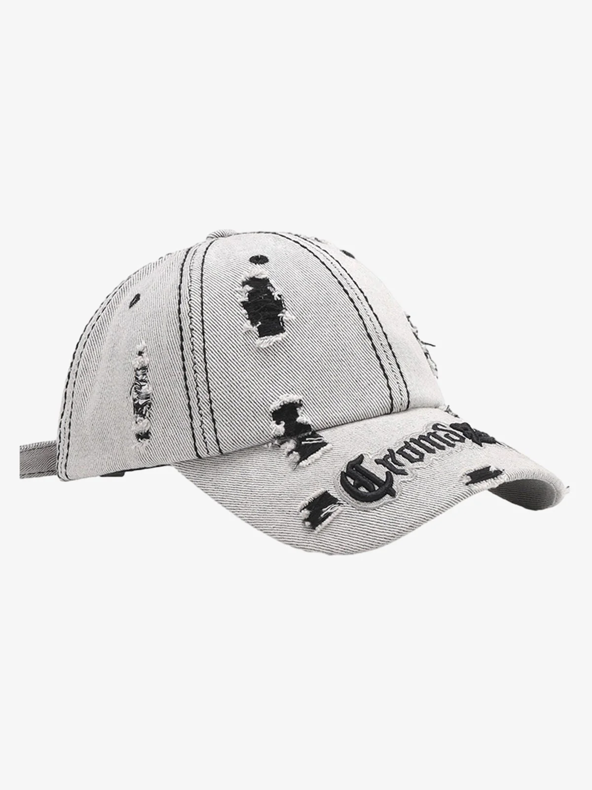 Distressed Letter Embroidery Baseball Cap - Image 7