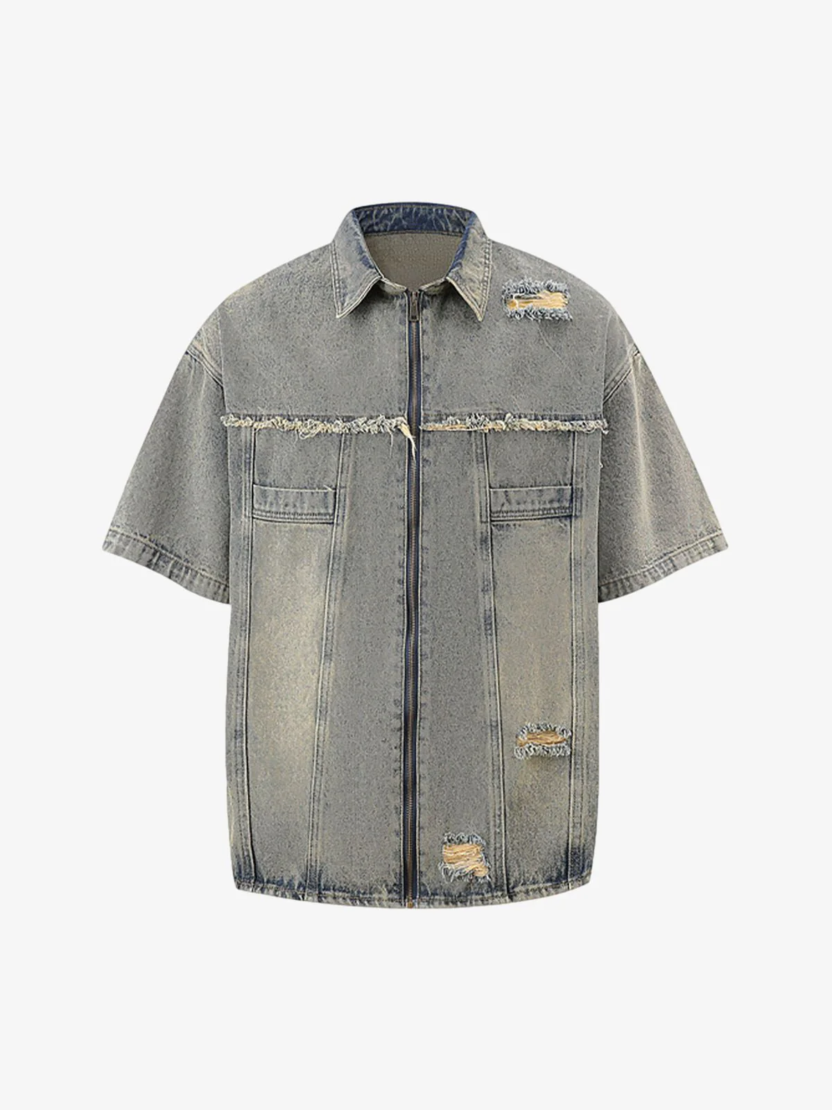 Denim Distressed Ripped Suit - 2460 - Image 11