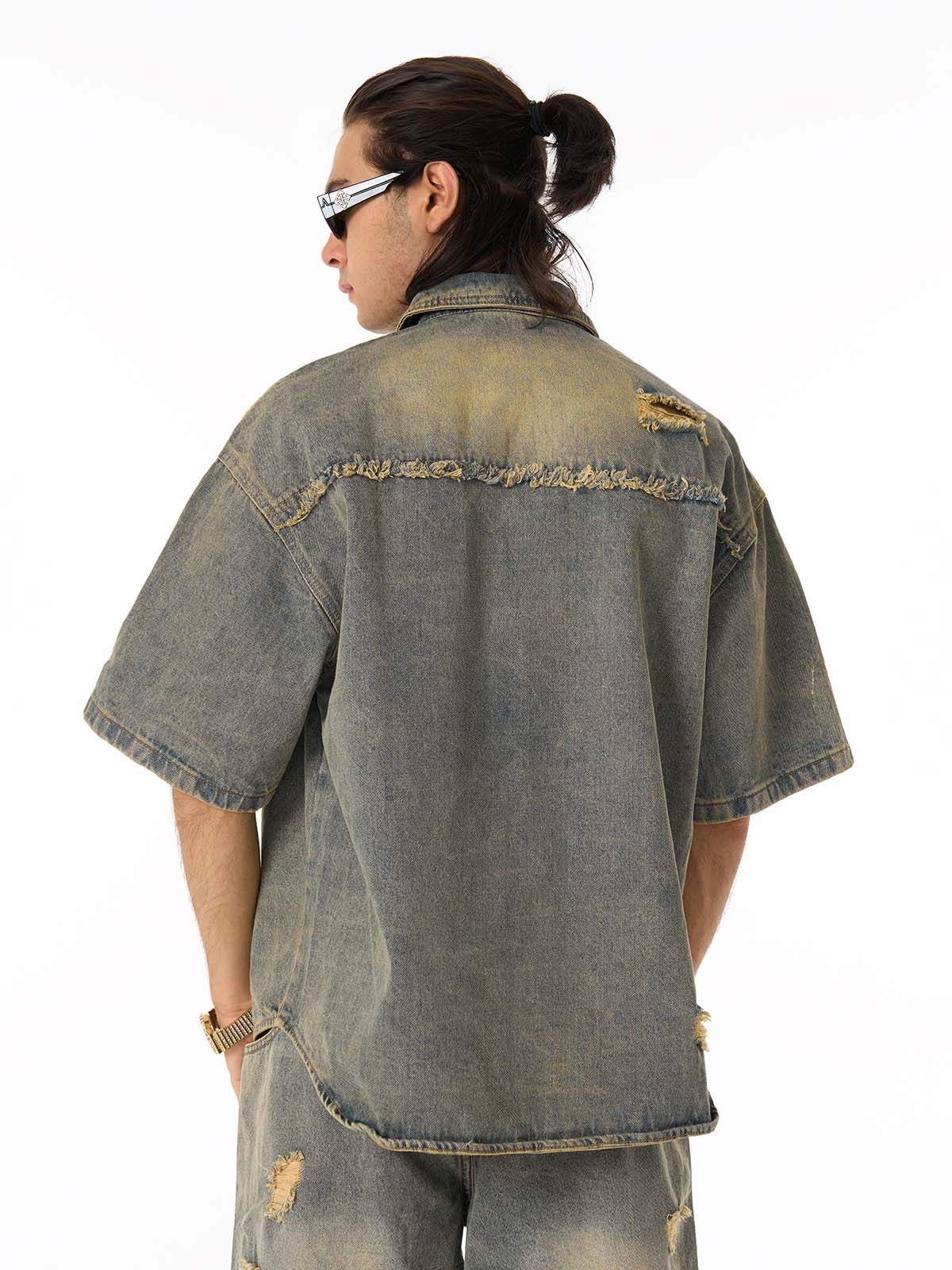 Denim Distressed Ripped Suit - 2460 - Image 6