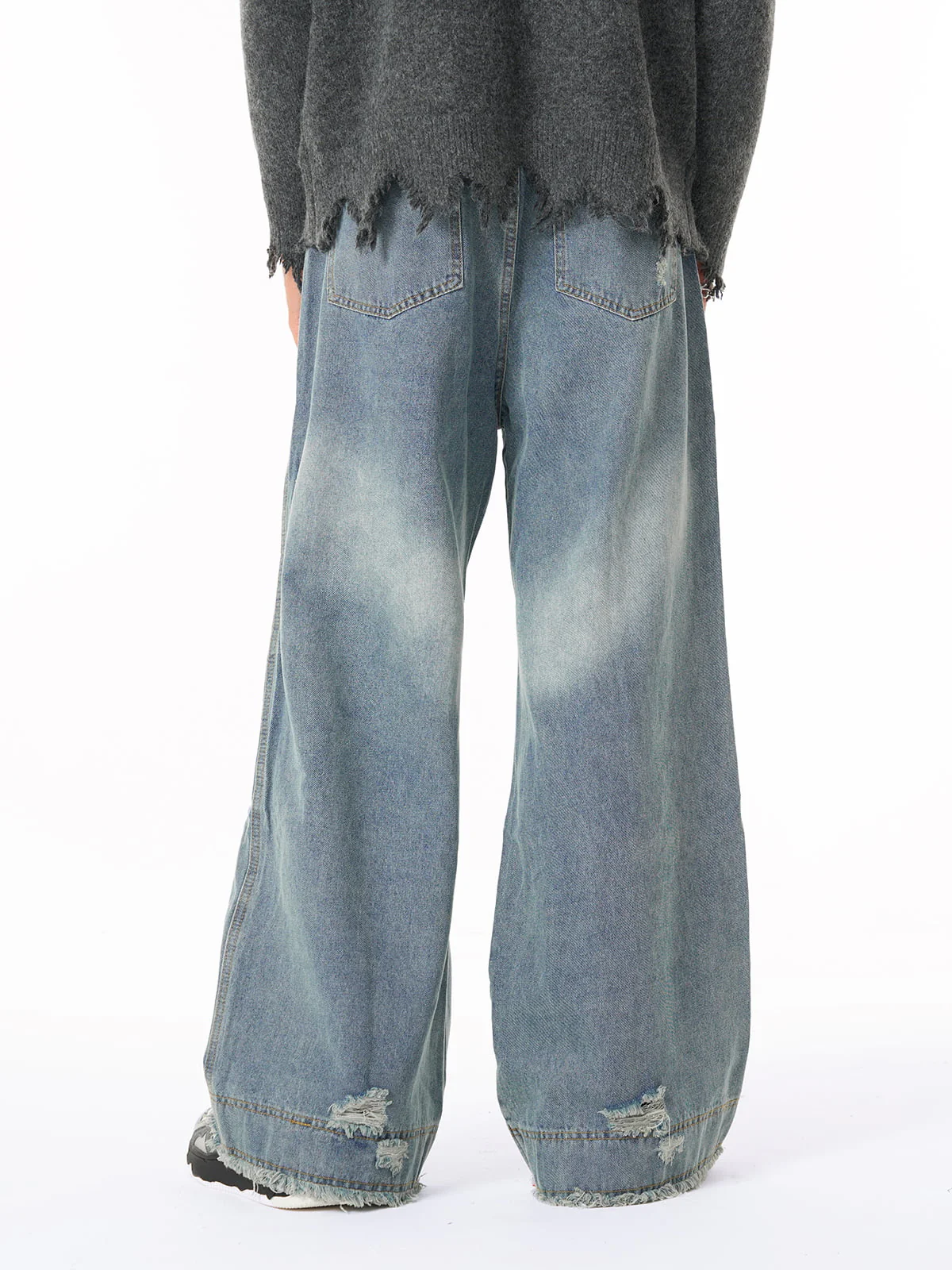 Thesupermade Washed Ripped Baggy Jeans - Image 4
