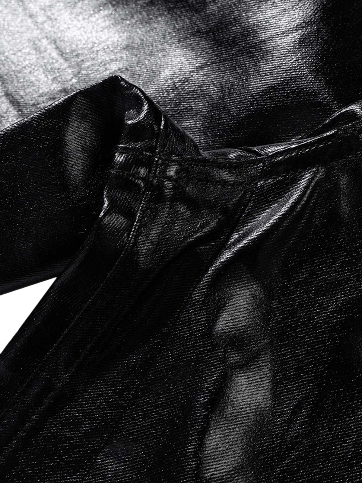 Thesupermade Glossy Patent Leather Flare Pants - 2396 - Image 4