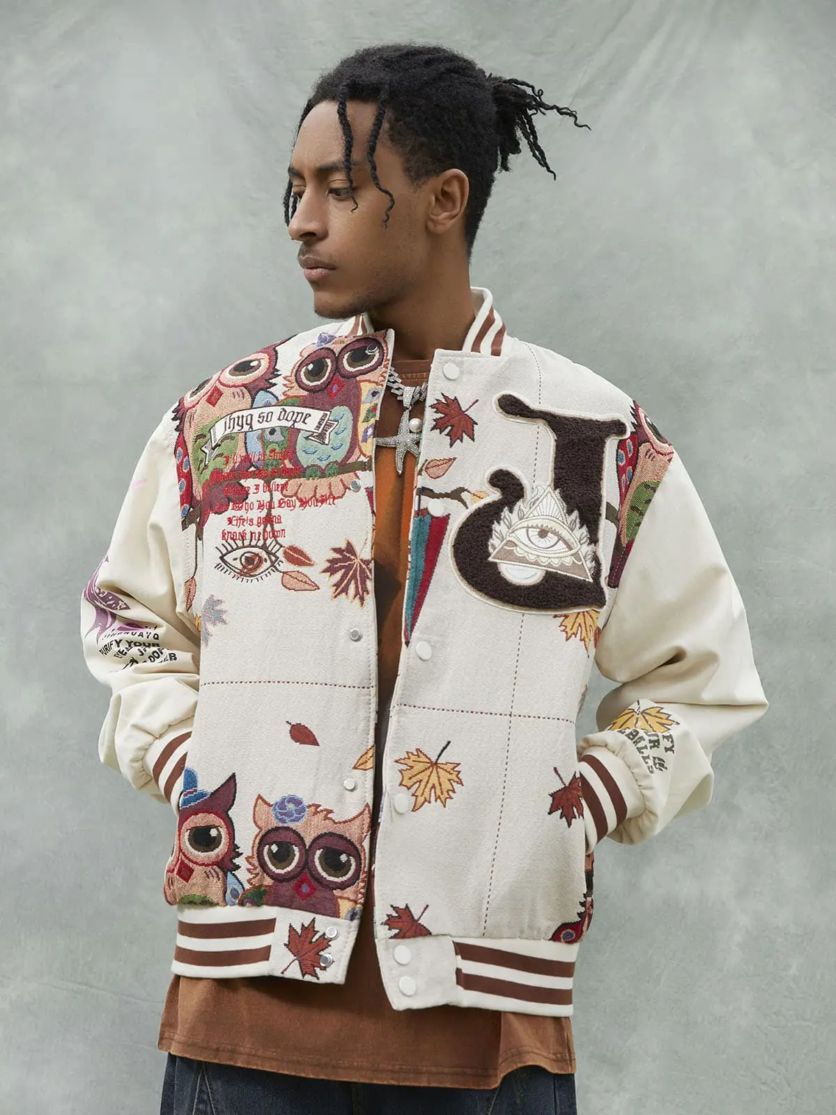 Thesupermade Owl Patch Embroidered Baseball Jersey - 2472 - Image 11