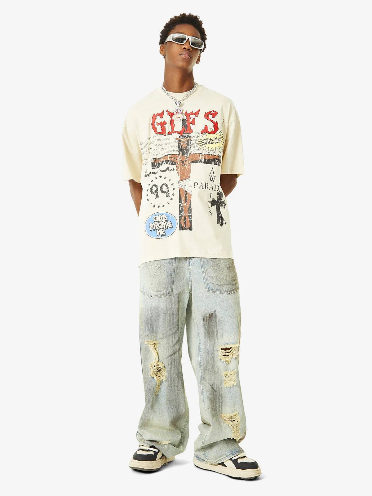 Thesupermade Funny Jesus Graffiti Street Rap T-shirt - Image 13