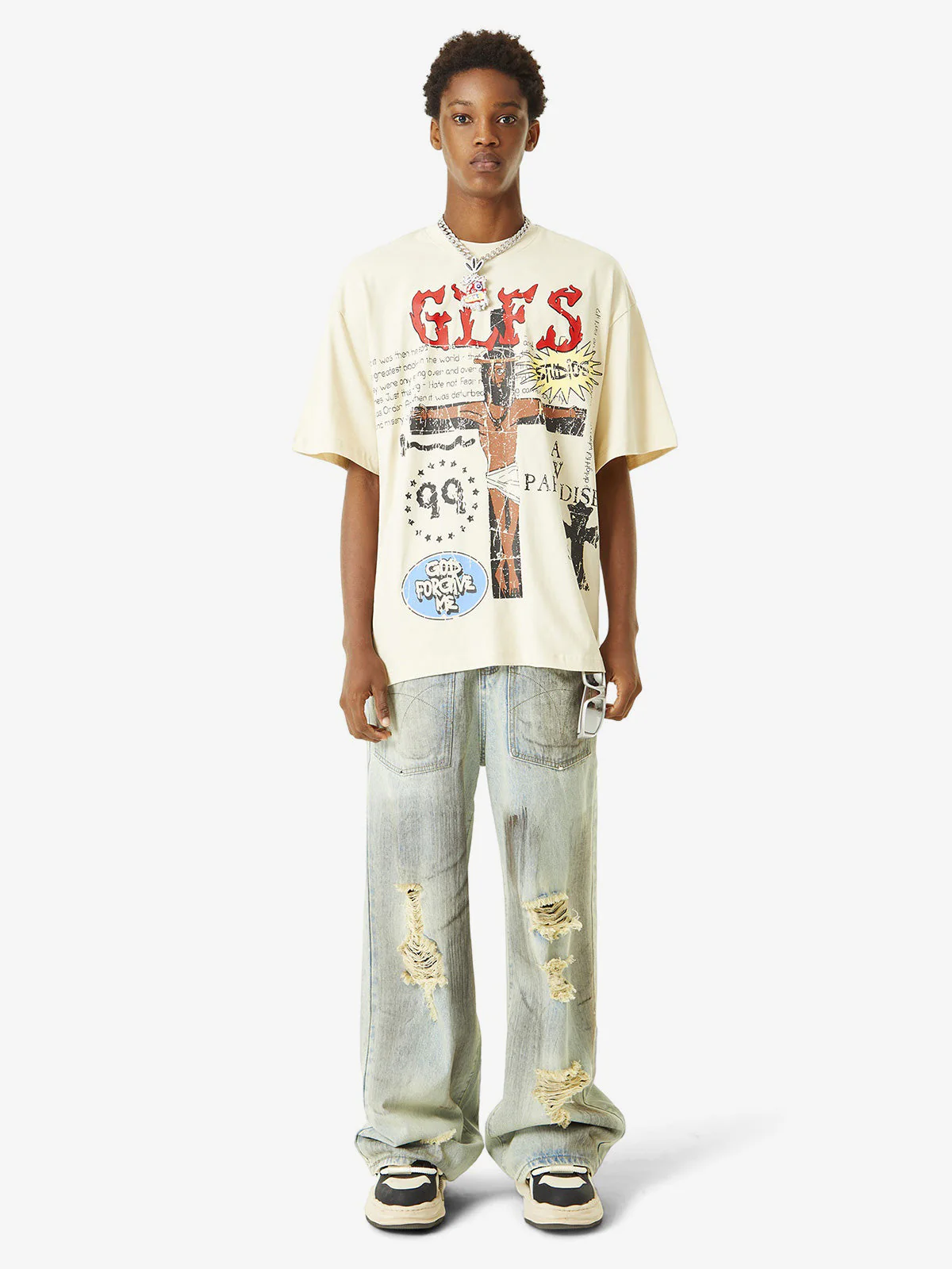 Thesupermade Funny Jesus Graffiti Street Rap T-shirt - Image 7