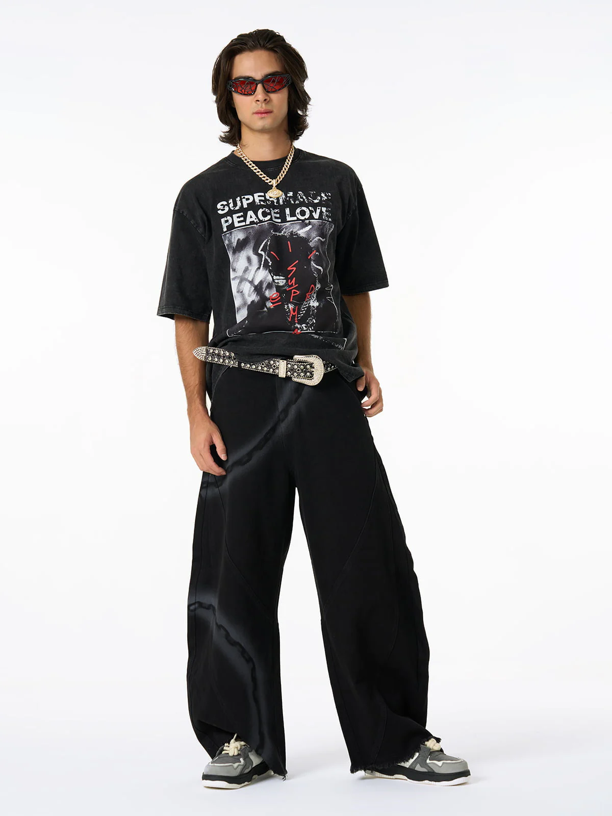 Thesupermade Gangsta Rapper Oversize Graphic T-shirt  - 1990 - Image 4
