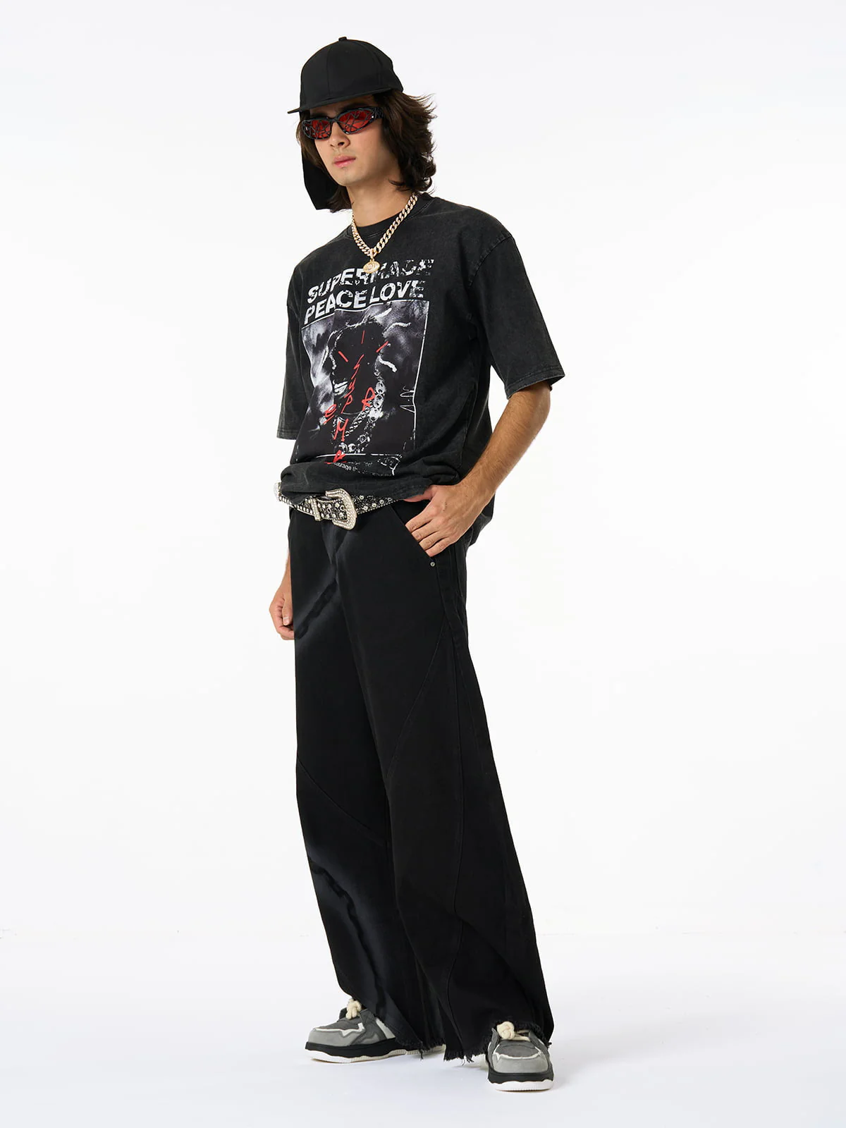Thesupermade Gangsta Rapper Oversize Graphic T-shirt  - 1990 - Image 5