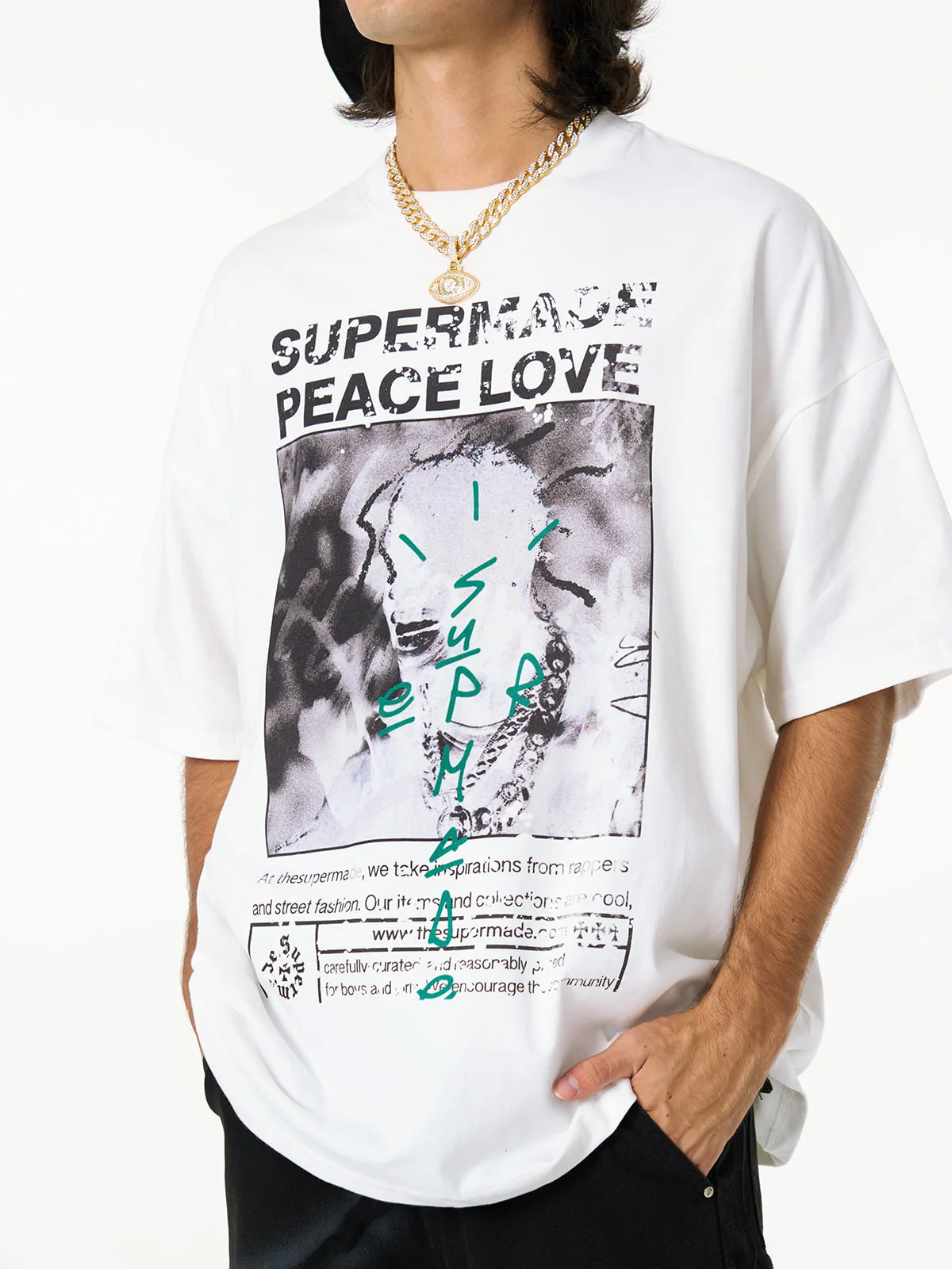 Thesupermade Gangsta Rapper Oversize Graphic T-shirt  - 1990 - Image 9