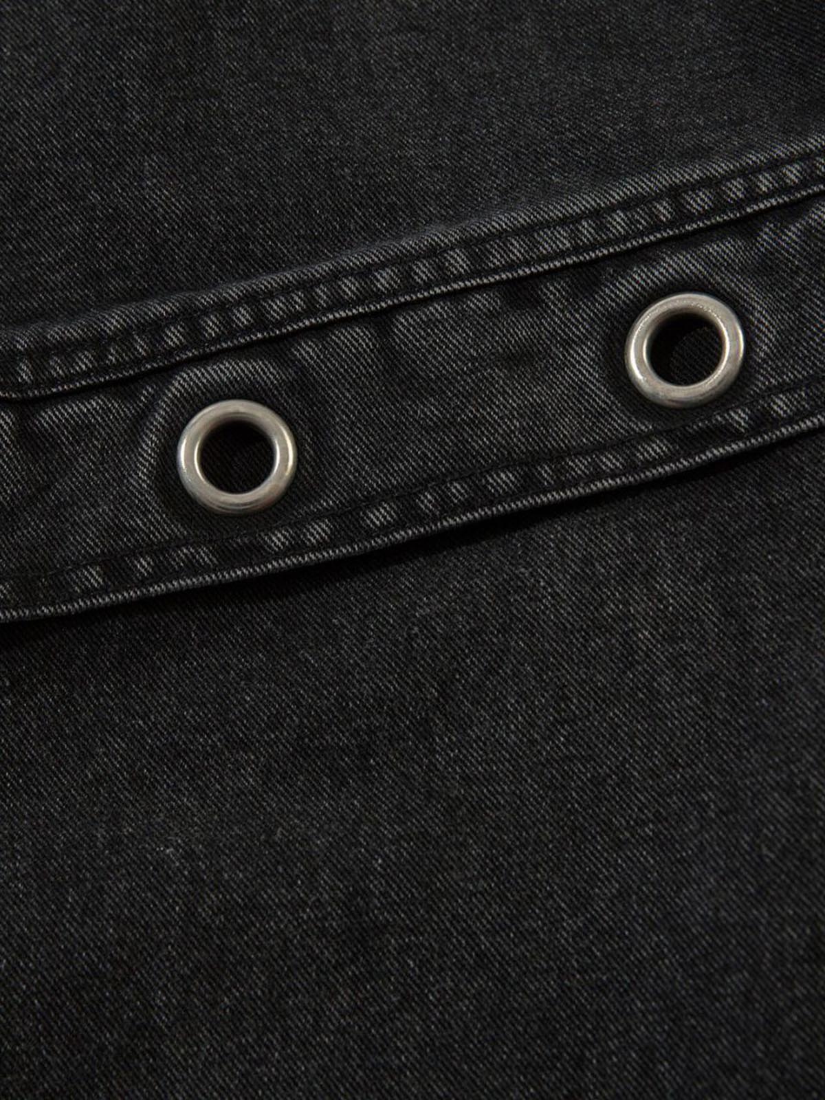 Grommet Design Multi-Pocket Cargo Jeans - Image 8