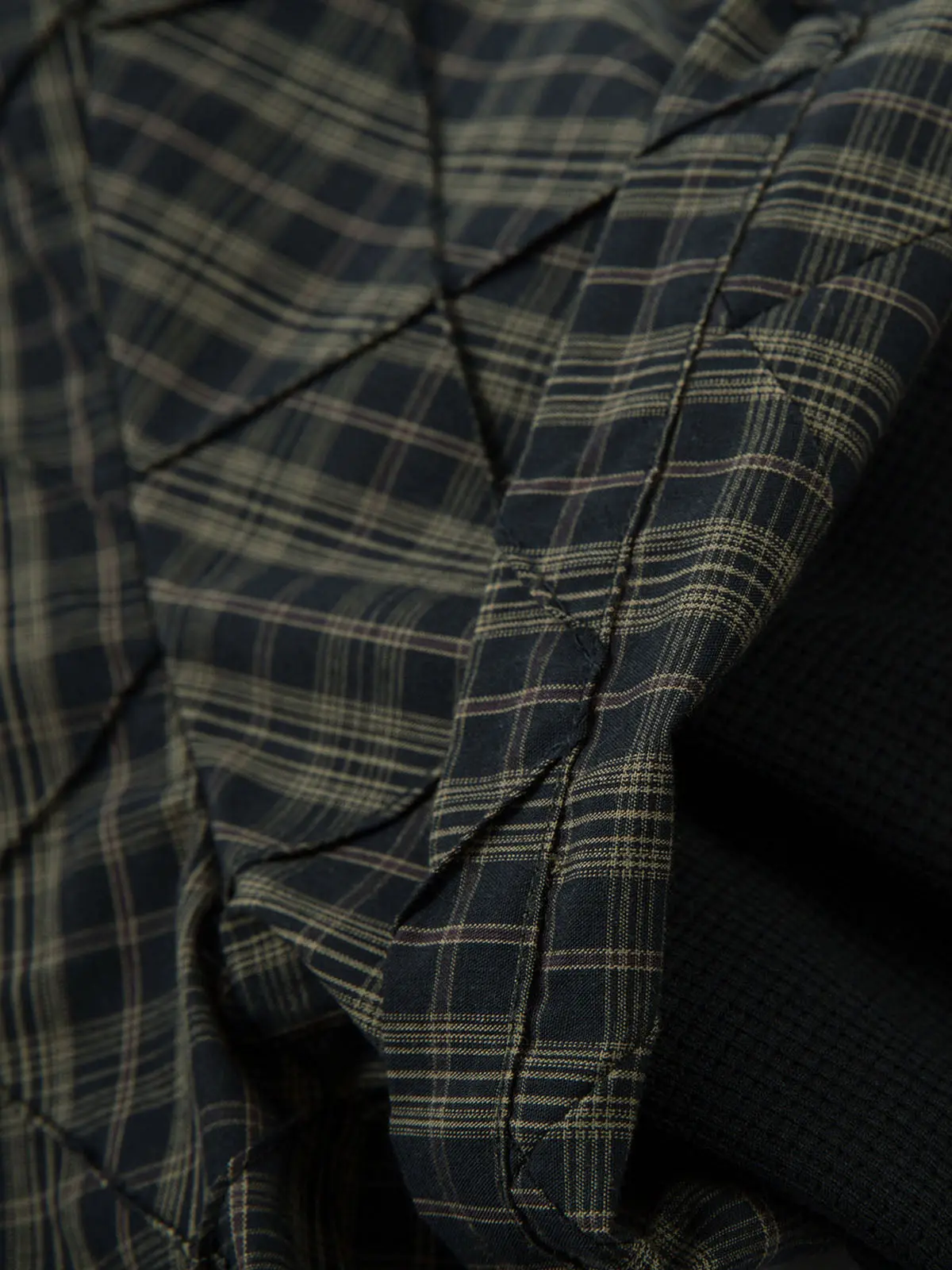 Heavy Plaid Pleated Striped Faux Two-Piece Polo Shirt - Image 11