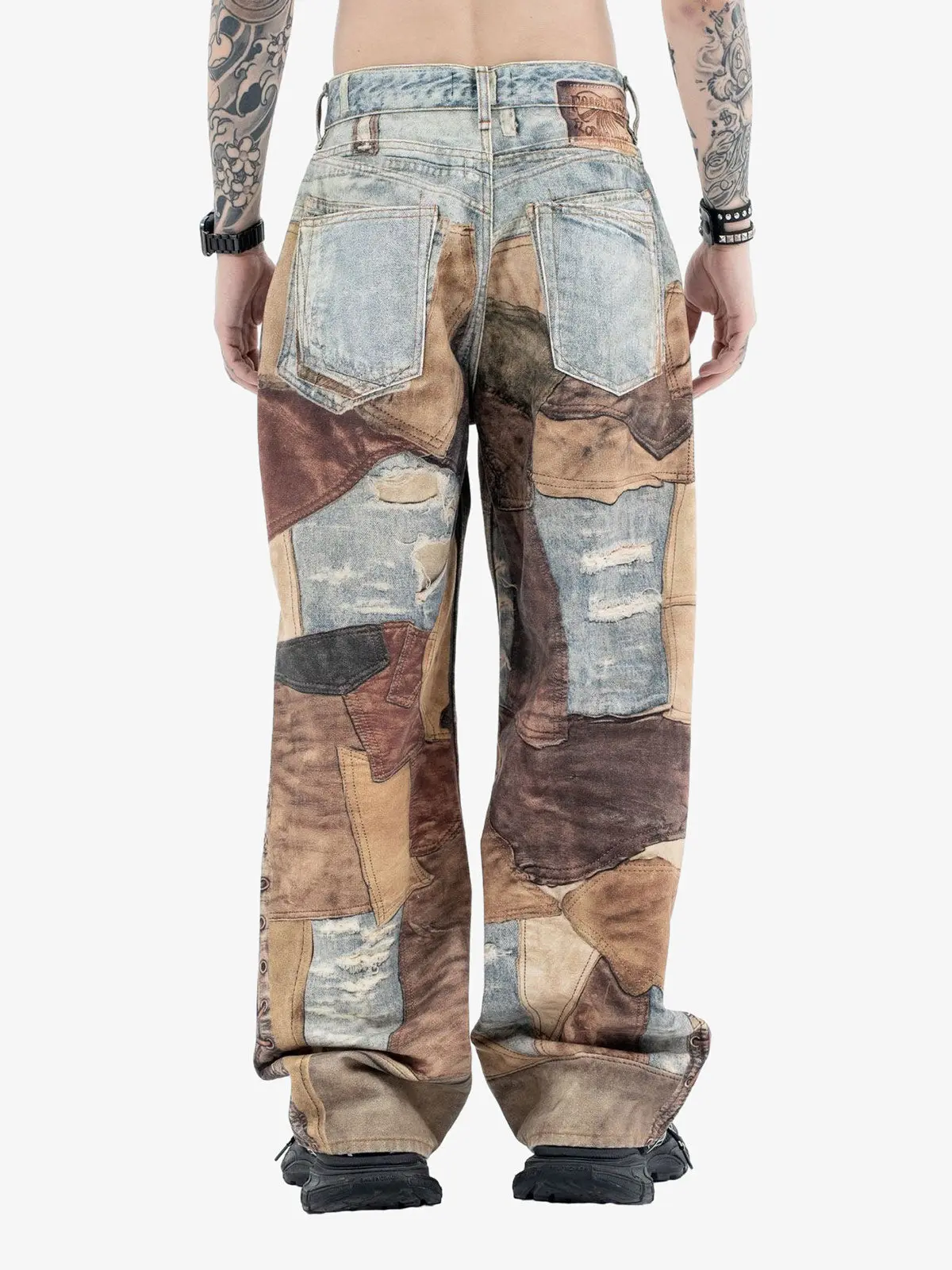 Thesupermade High Street Distressed Washed Printed Jeans - 2246 - Image 5