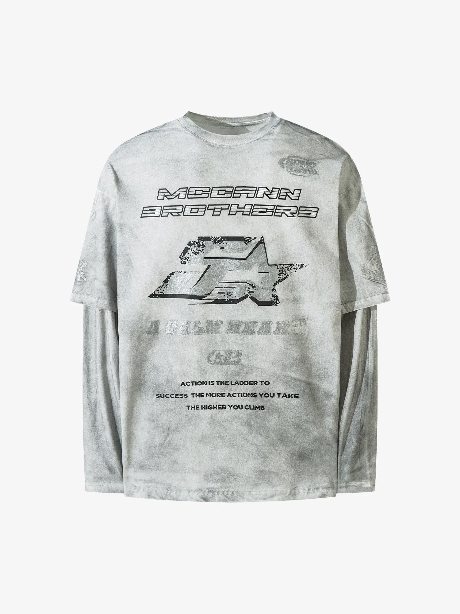 Thesupermade High Street Hip-hop Patchwork Long-sleeved T-shirt - 2269 - Image 2