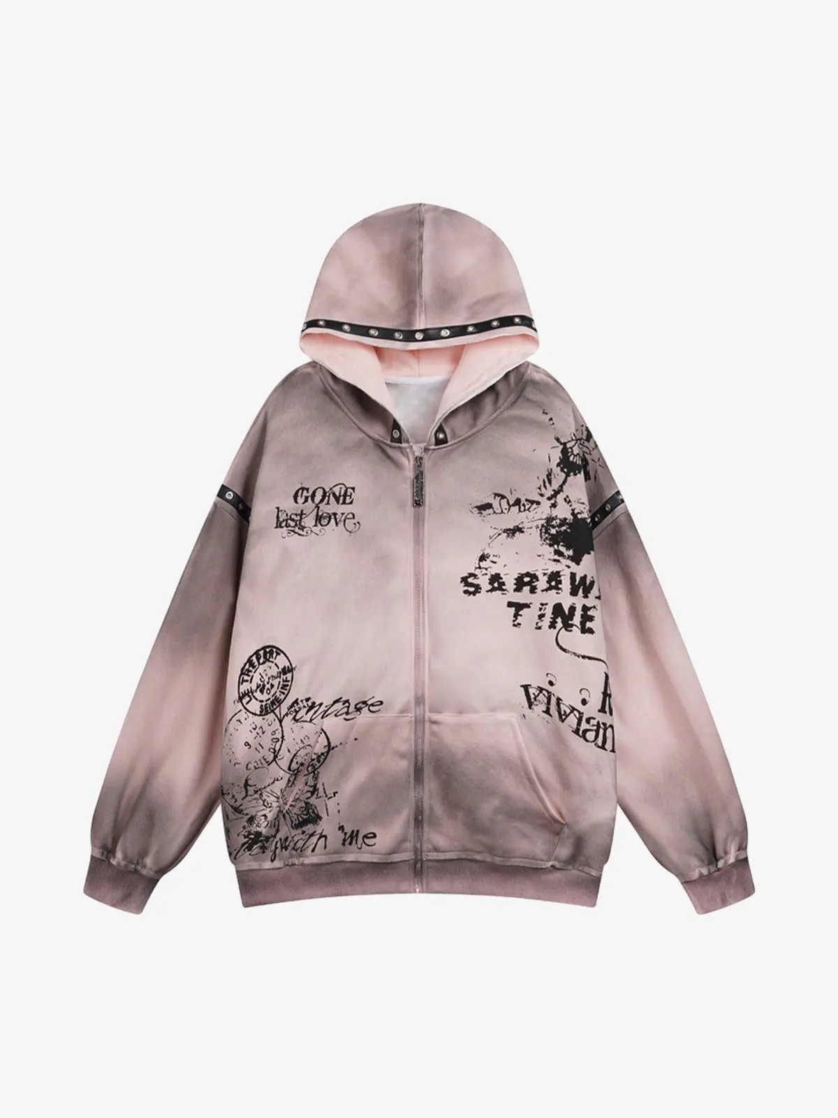 Wasteland Style Distressed Graffiti Hoodie