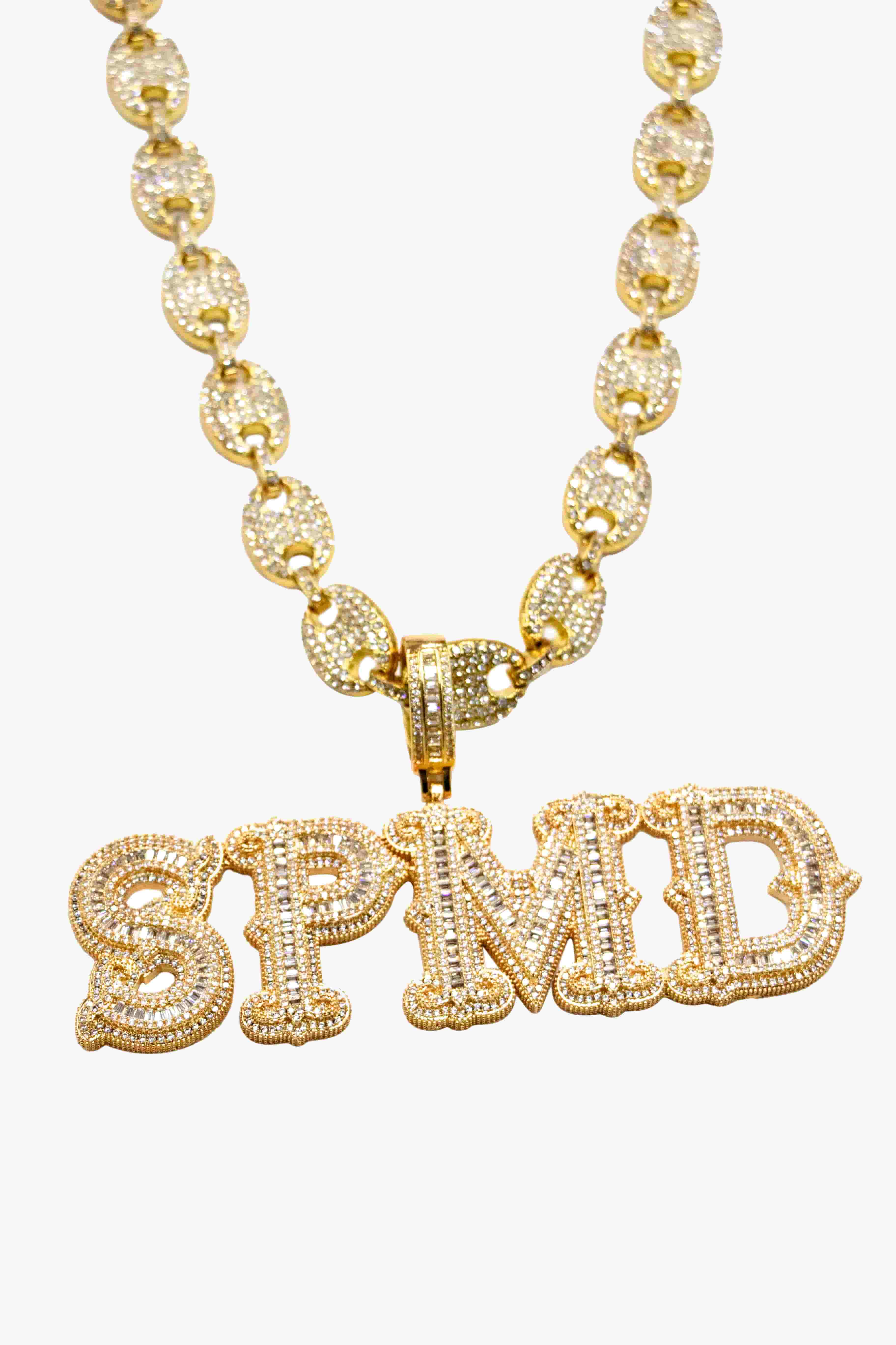 Thesupermade Hip-hop Diamond Letter Necklace - 2229 - Image 2
