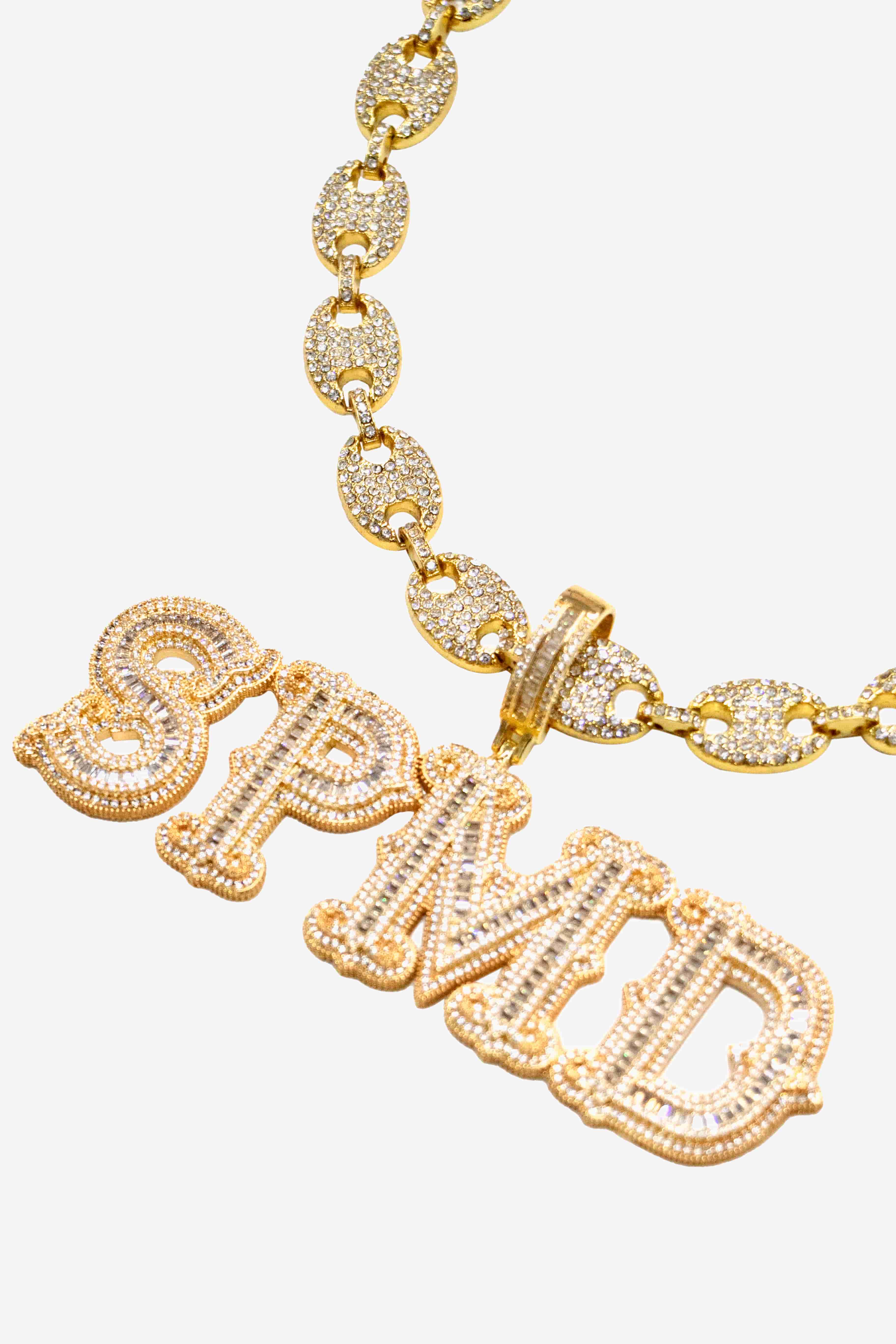Thesupermade Hip-hop Diamond Letter Necklace - 2229 - Image 4