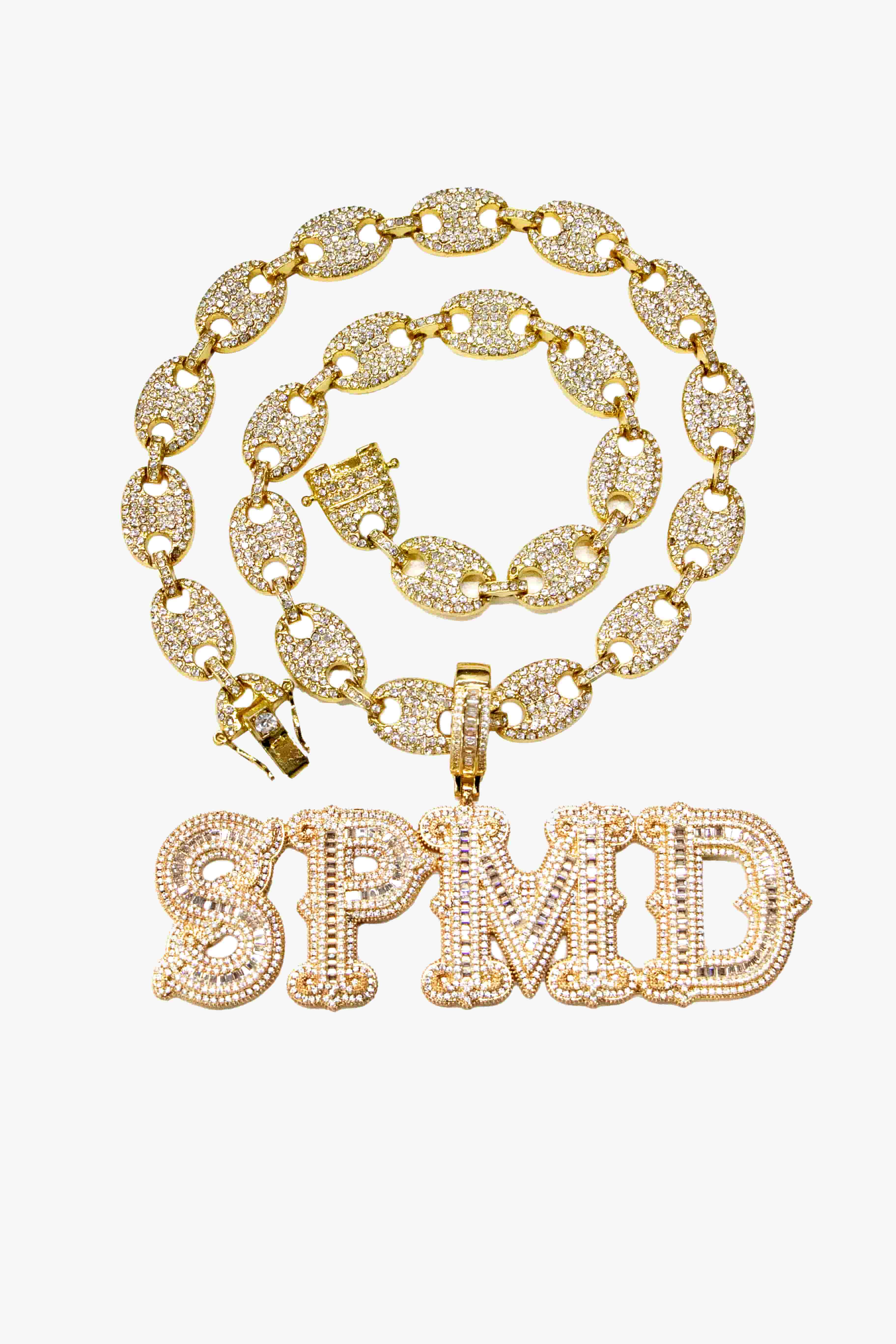 Thesupermade Hip-hop Diamond Letter Necklace - 2229 - Image 6