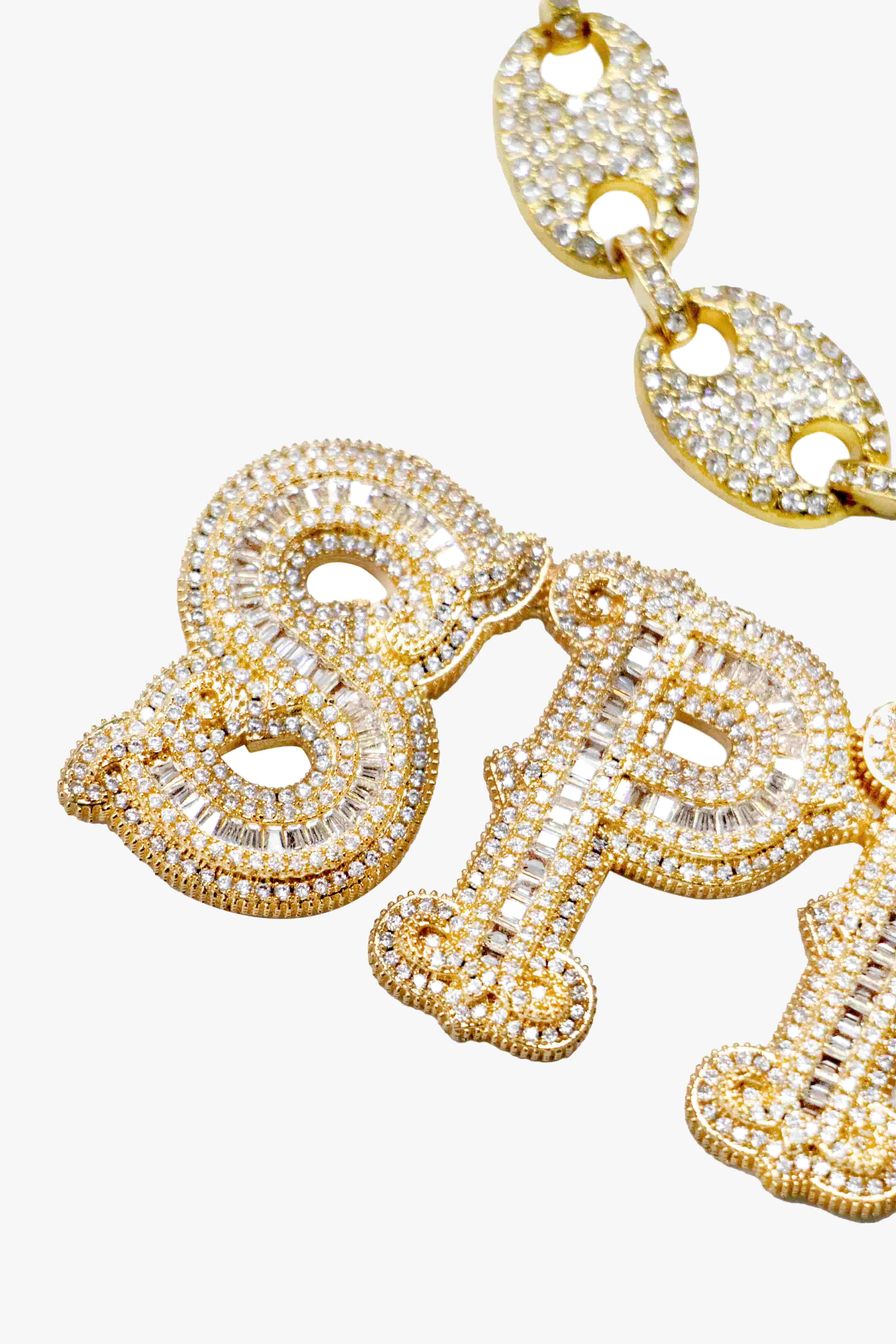 Thesupermade Hip-hop Diamond Letter Necklace - 2229 - Image 8