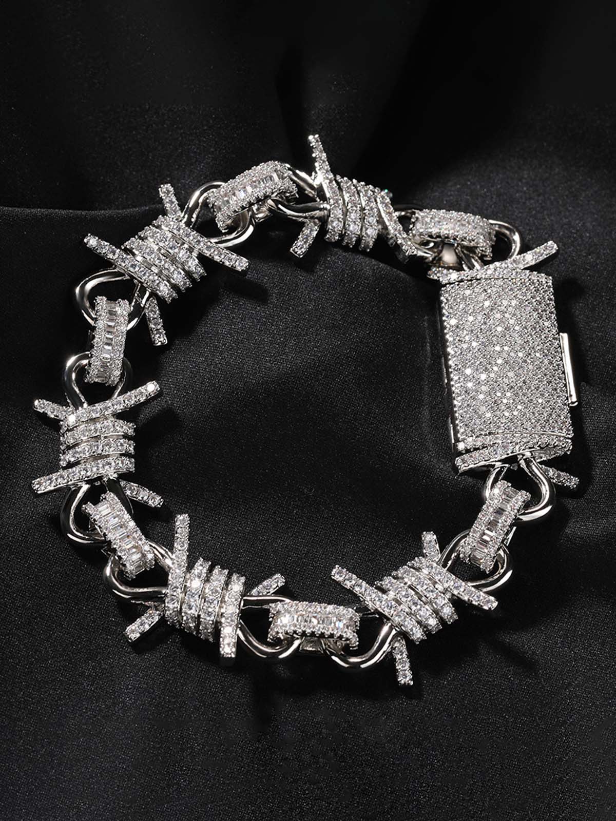 Punk Style Knot Hotfix Rhinestone Bracelet - Image 4