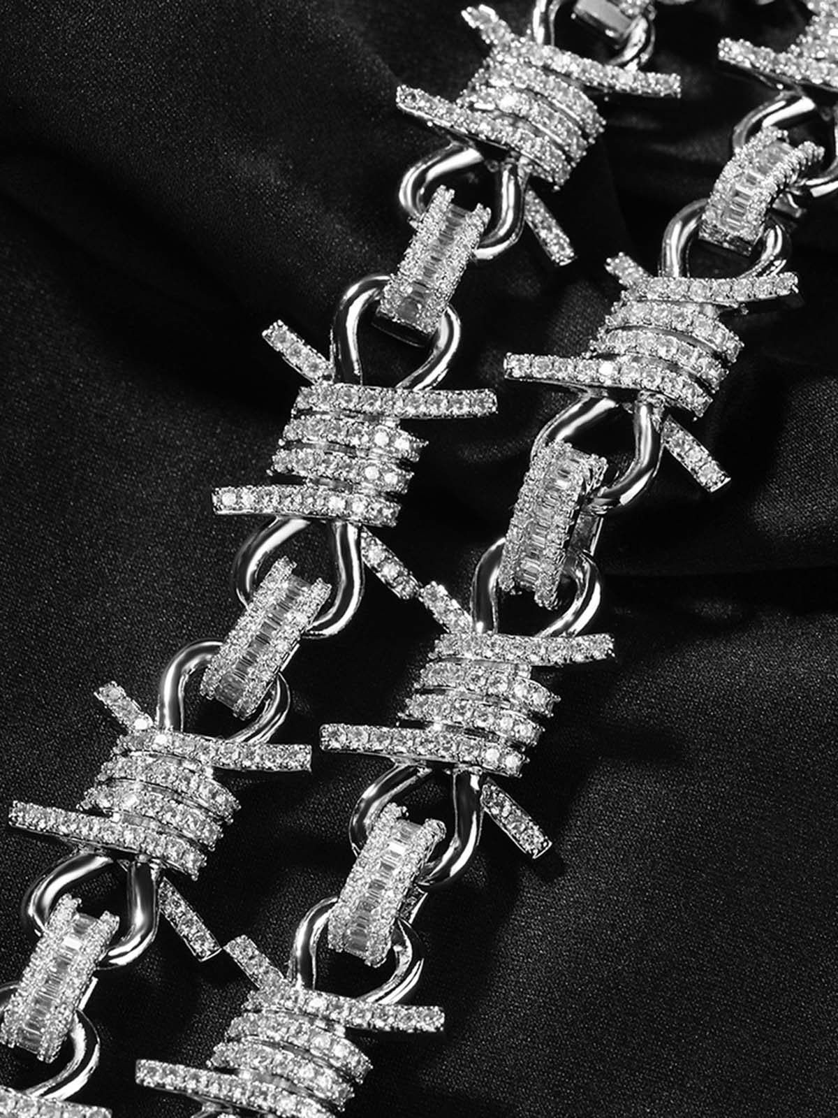 Punk Style Knot Hotfix Rhinestone Bracelet - Image 5
