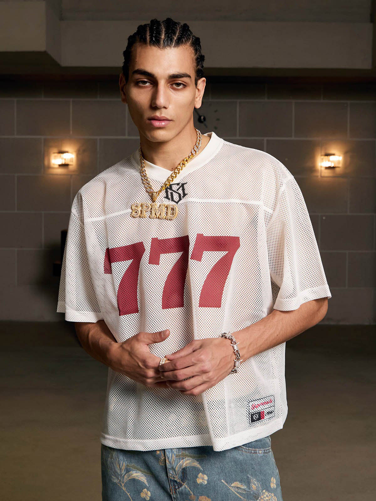 Jersey Letter Print Quick Dry V-neck T-shirt - 2389 - Image 3