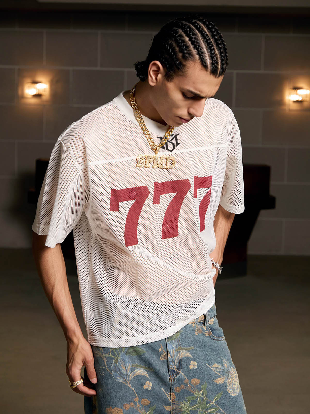 Jersey Letter Print Quick Dry V-neck T-shirt - 2389 - Image 6