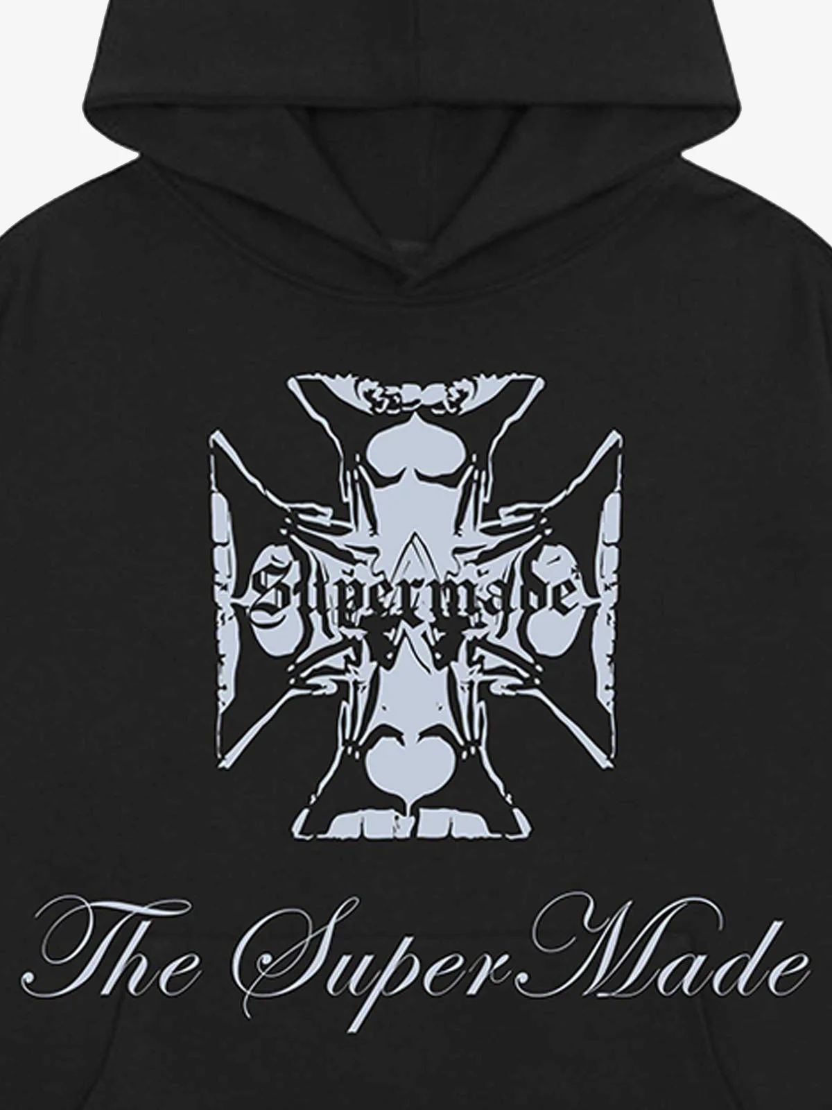 Street Cross Letters Print Hoodie - Image 3