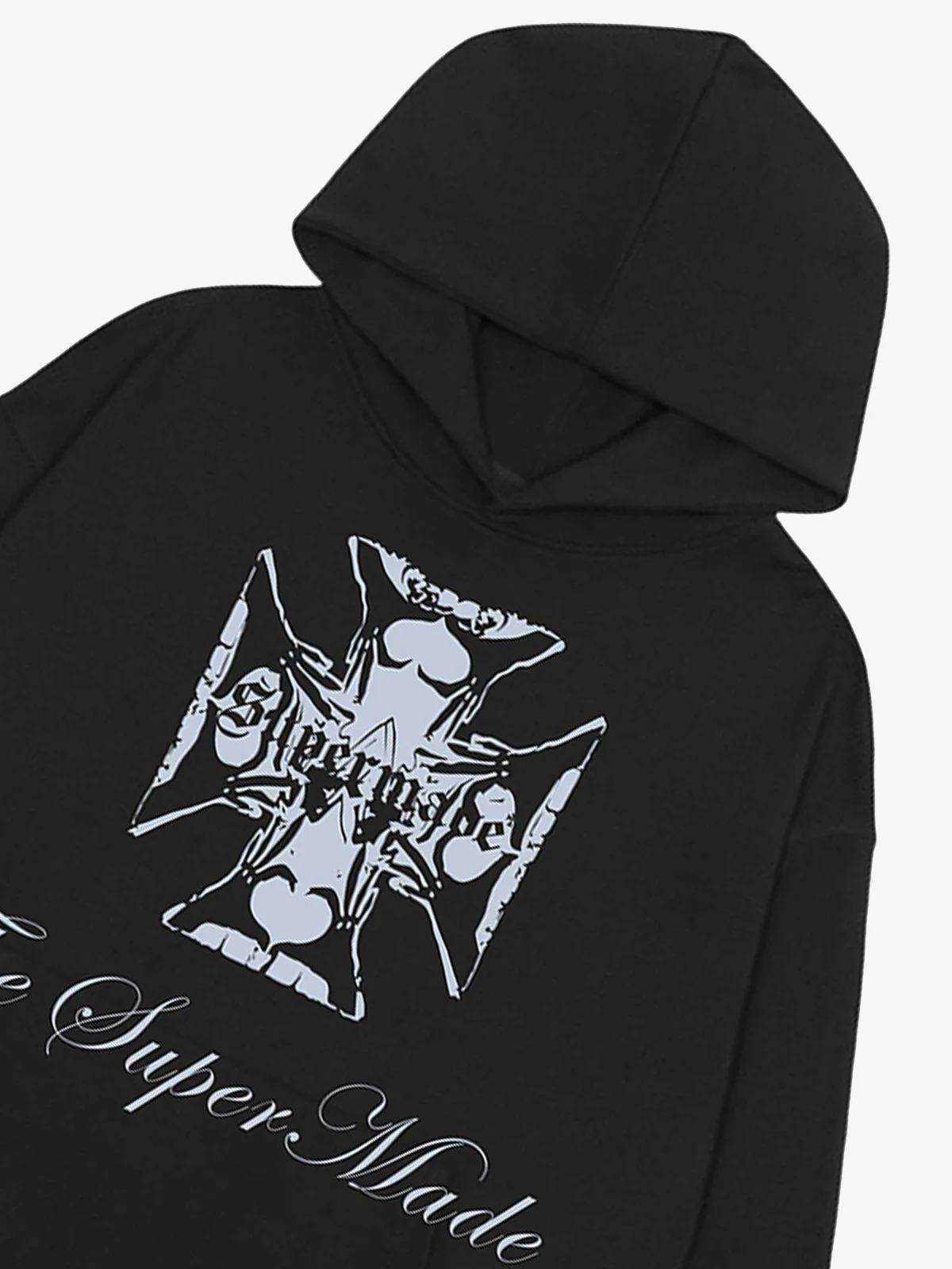 Street Cross Letters Print Hoodie - Image 4