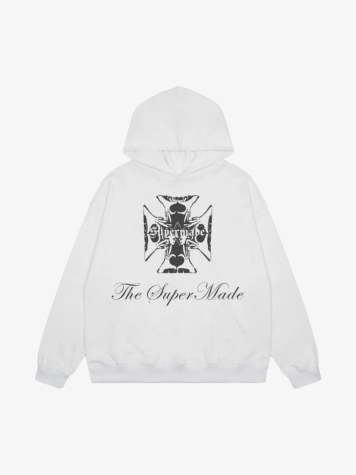 Street Cross Letters Print Hoodie - Image 6