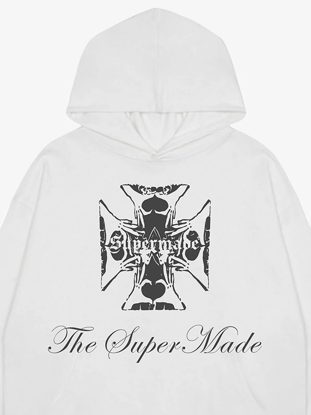 Street Cross Letters Print Hoodie - Image 8