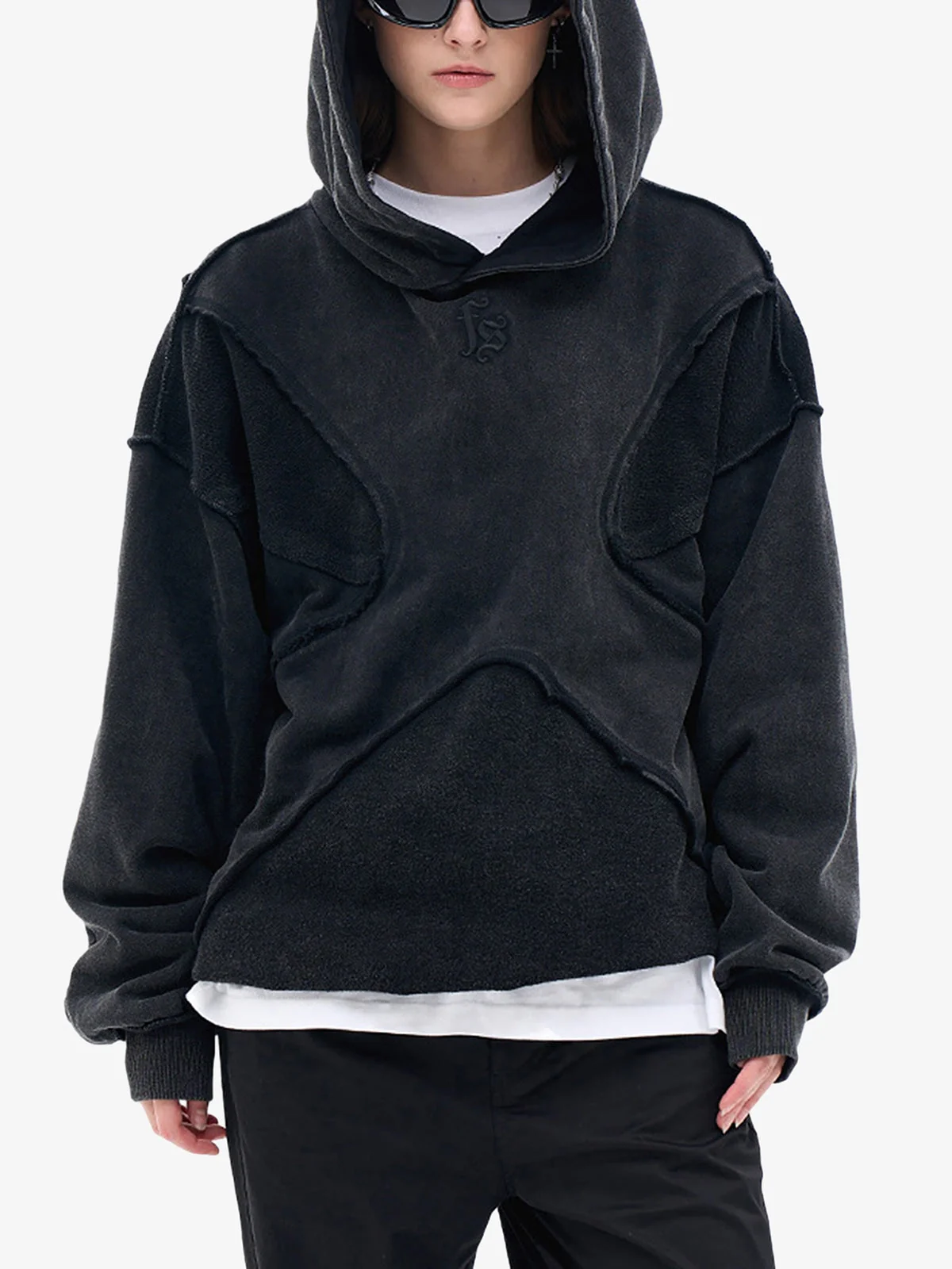 Thesupermade Washed Splicing Hoodie - 1985 - Image 5