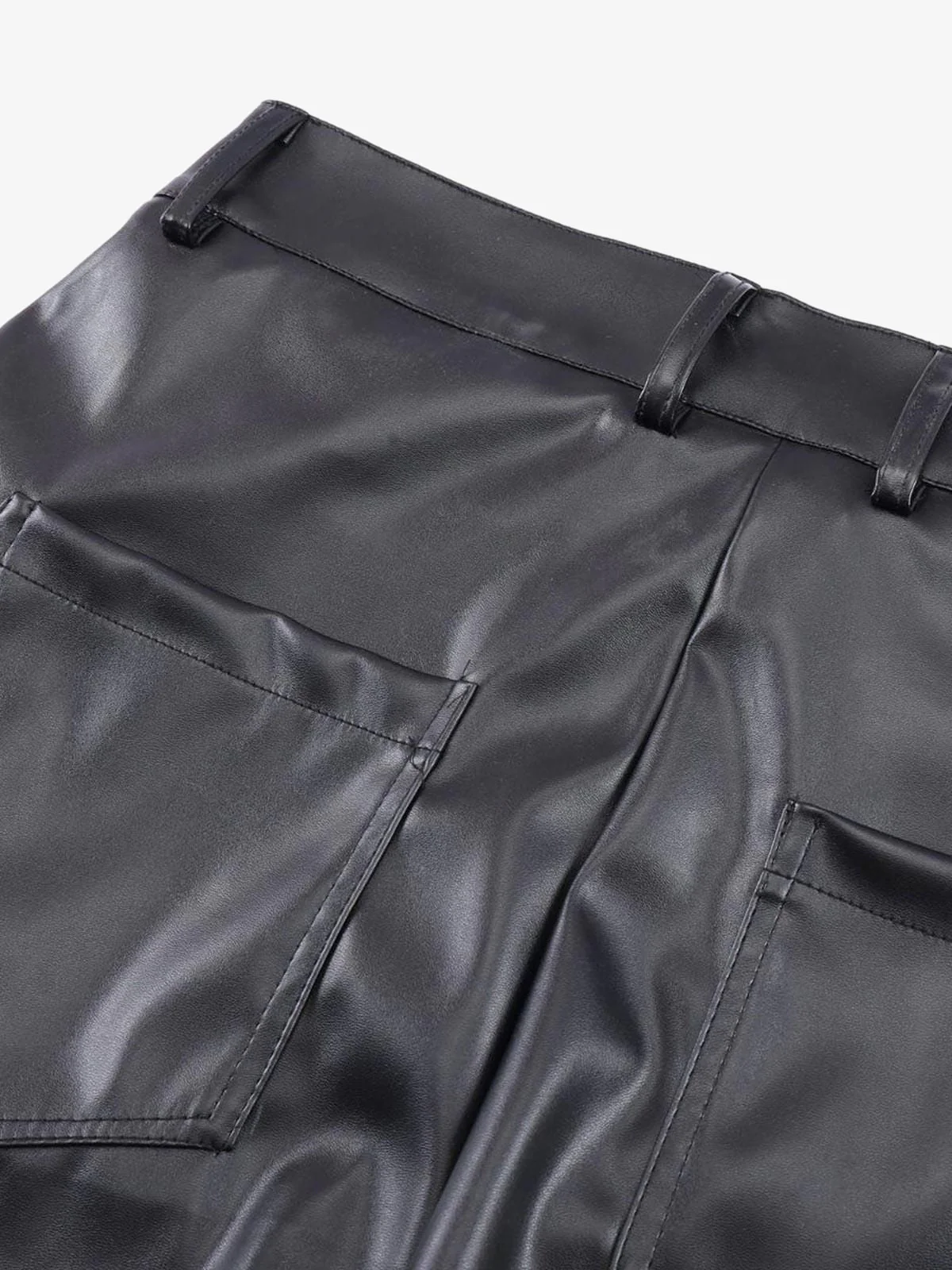 Thesupermade Punk Style Pleated Leather Pants - 2195 - Image 10