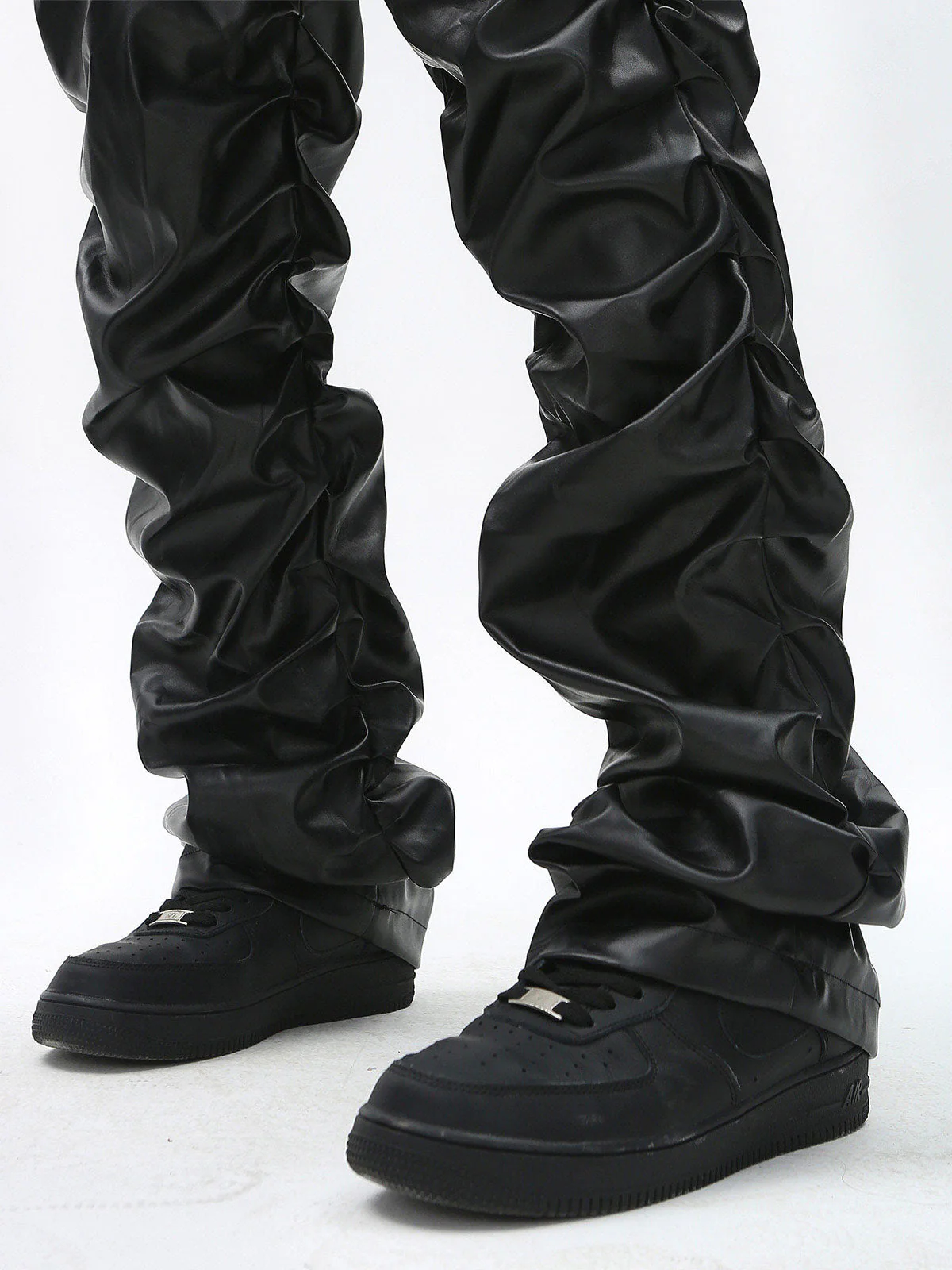 Thesupermade Punk Style Pleated Leather Pants - 2195 - Image 4