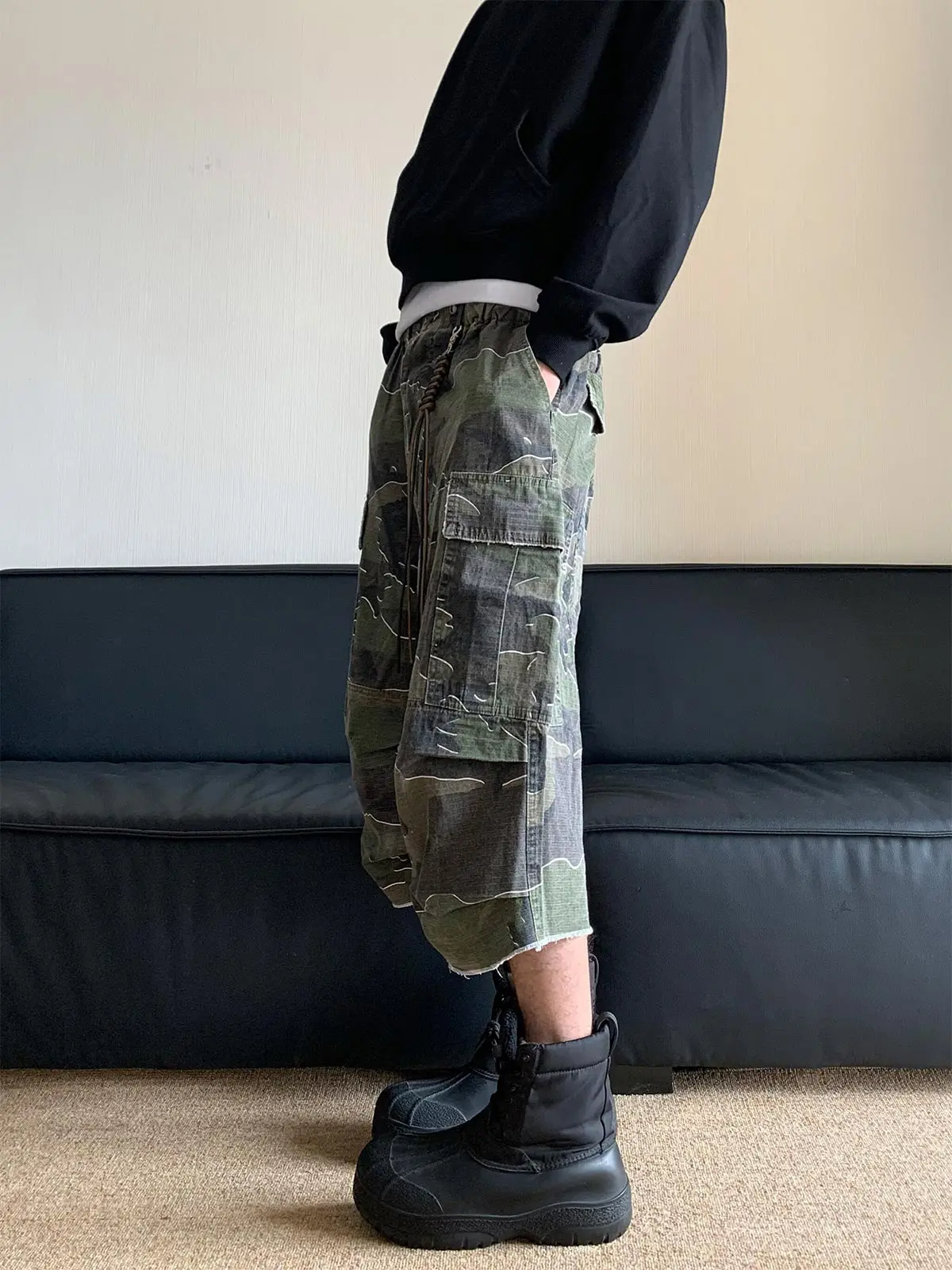 Thesupermade Retro Camouflage Workwear Baggy Jorts - Image 4