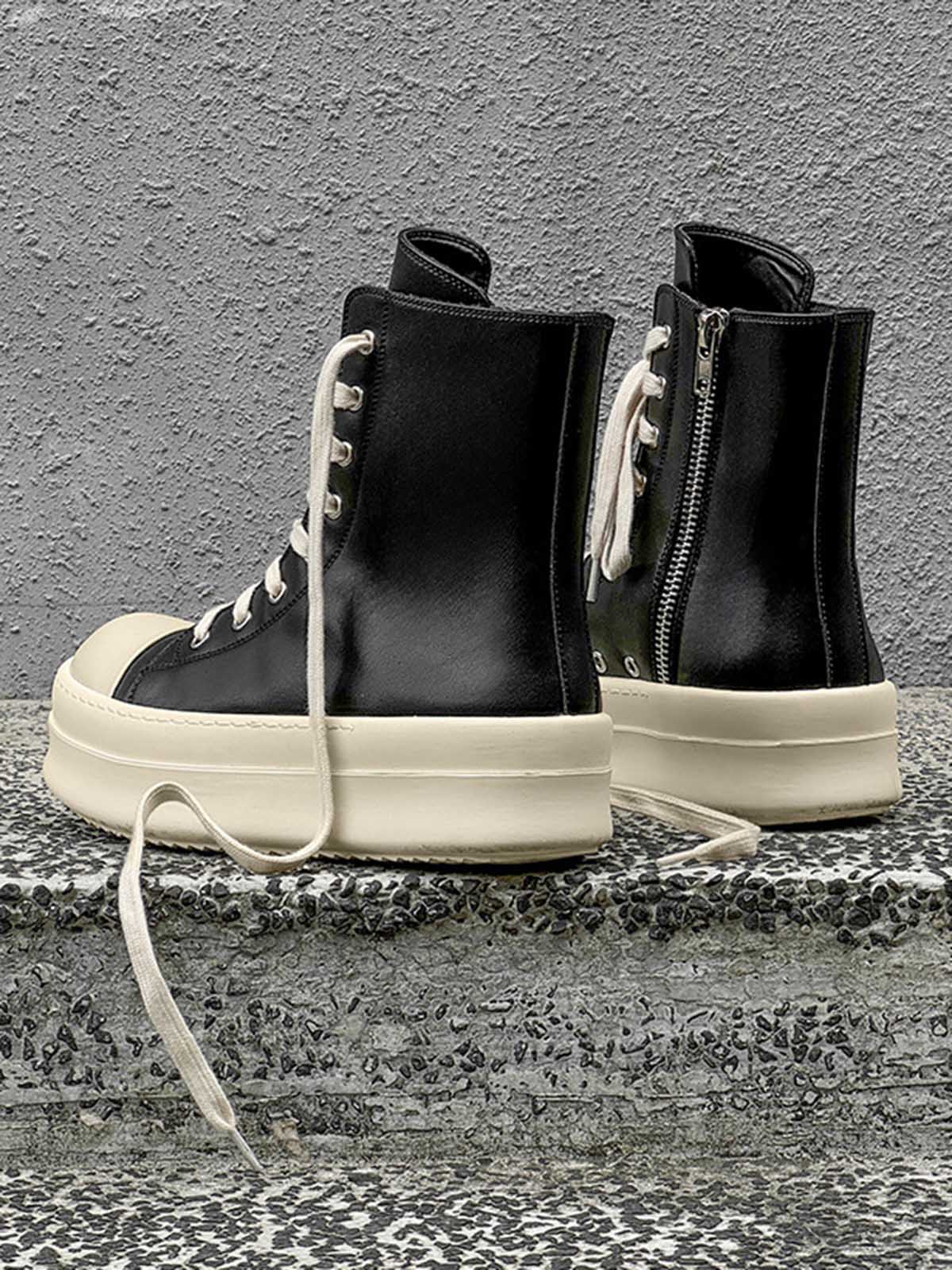 Rubber Sole High-Top Side Zipper Platform Sneakers - 2273 - Image 8