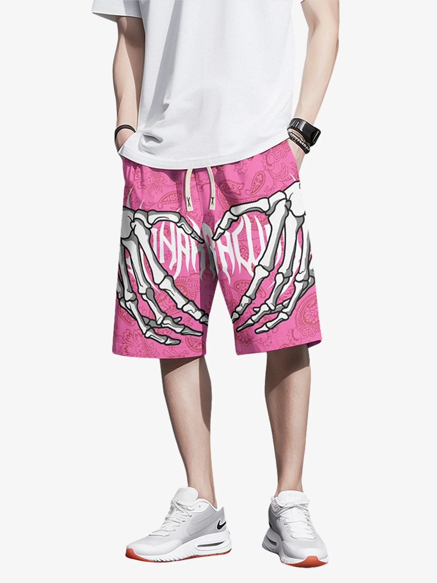 Thesupermade Skull Hand Print Hip-hop Shorts - Image 4