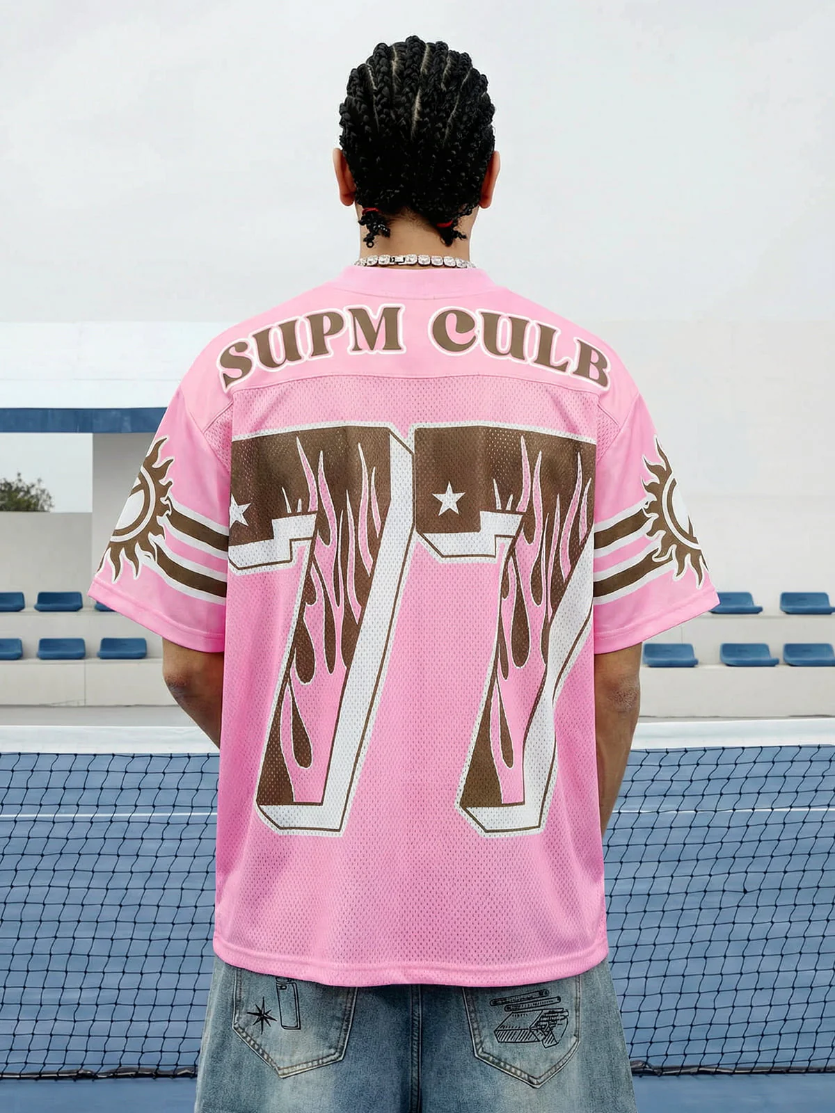 Pink Flame Print Jersey T-shirt - 2390 - Image 6